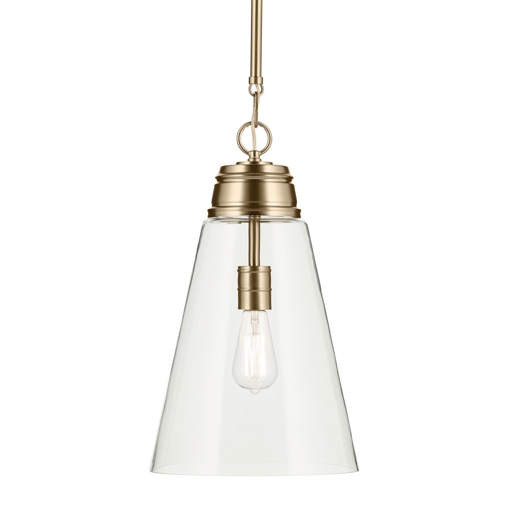Marsailli 12" Pendant, Champagne Bronze Finish, Clear Glass - Bees Lighting