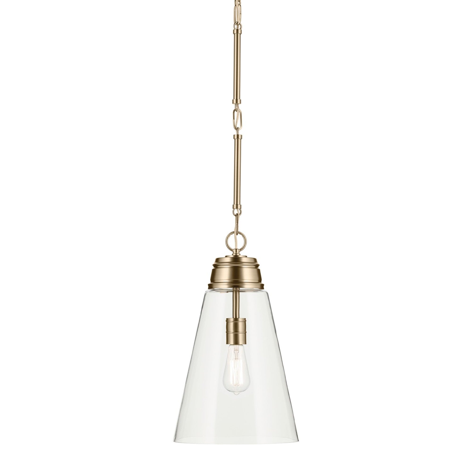 Marsailli 12" Pendant, Champagne Bronze Finish, Clear Glass - Bees Lighting