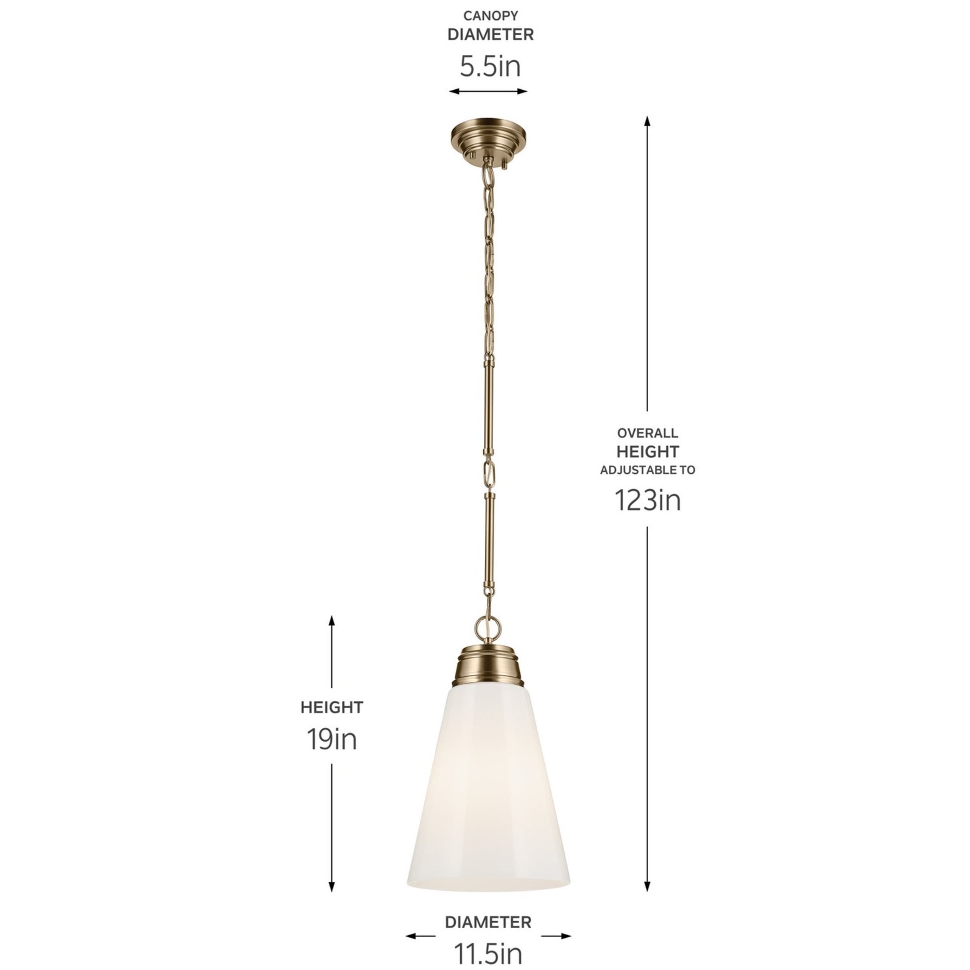 Marsailli 12" Pendant, Champagne Bronze Finish, Opal Glass - Bees Lighting