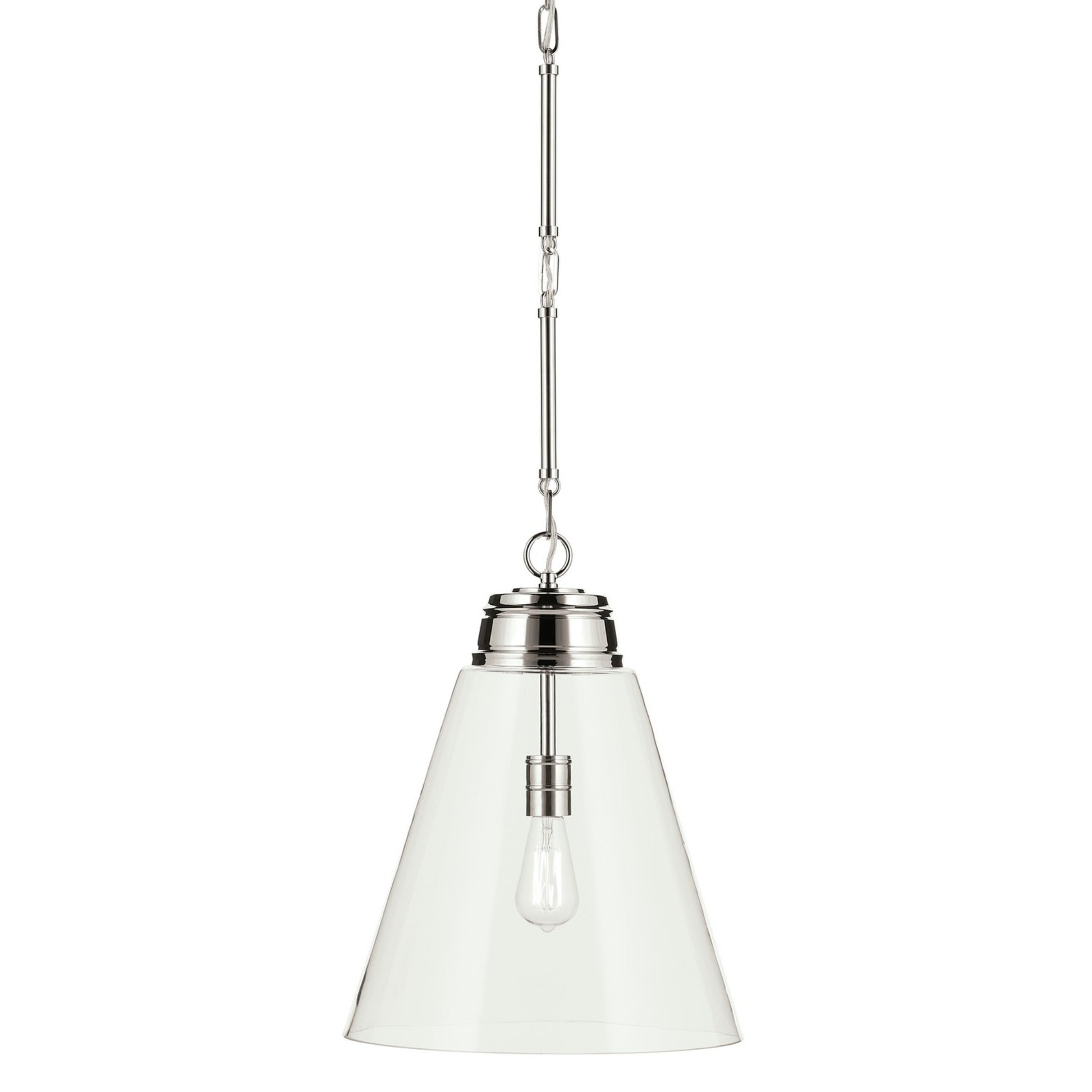 Marsailli 16" Pendant, Polished Nickel Finish, Clear Glass - Bees Lighting