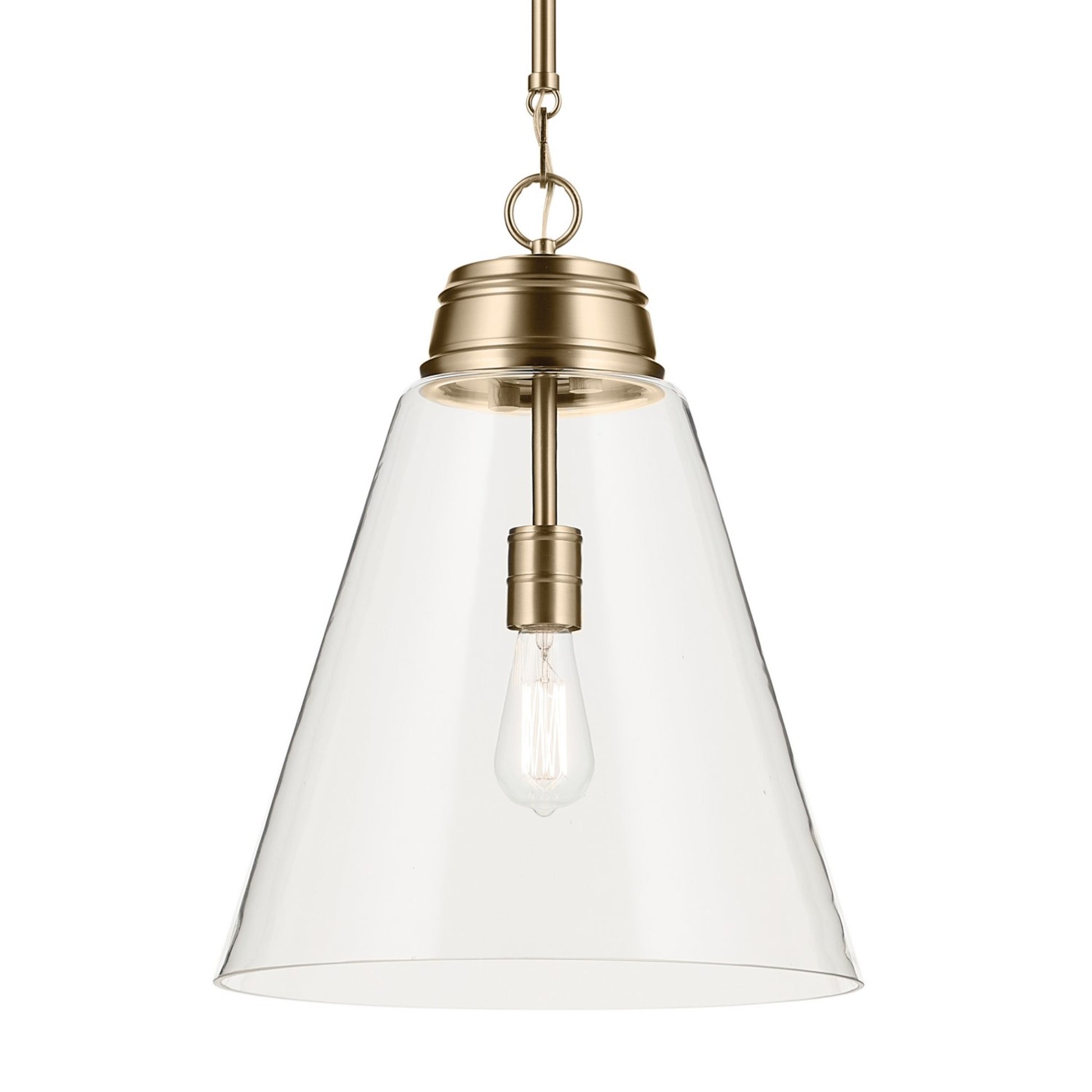 Marsailli 16" Pendant, Champagne Bronze Finish, Clear Glass - Bees Lighting