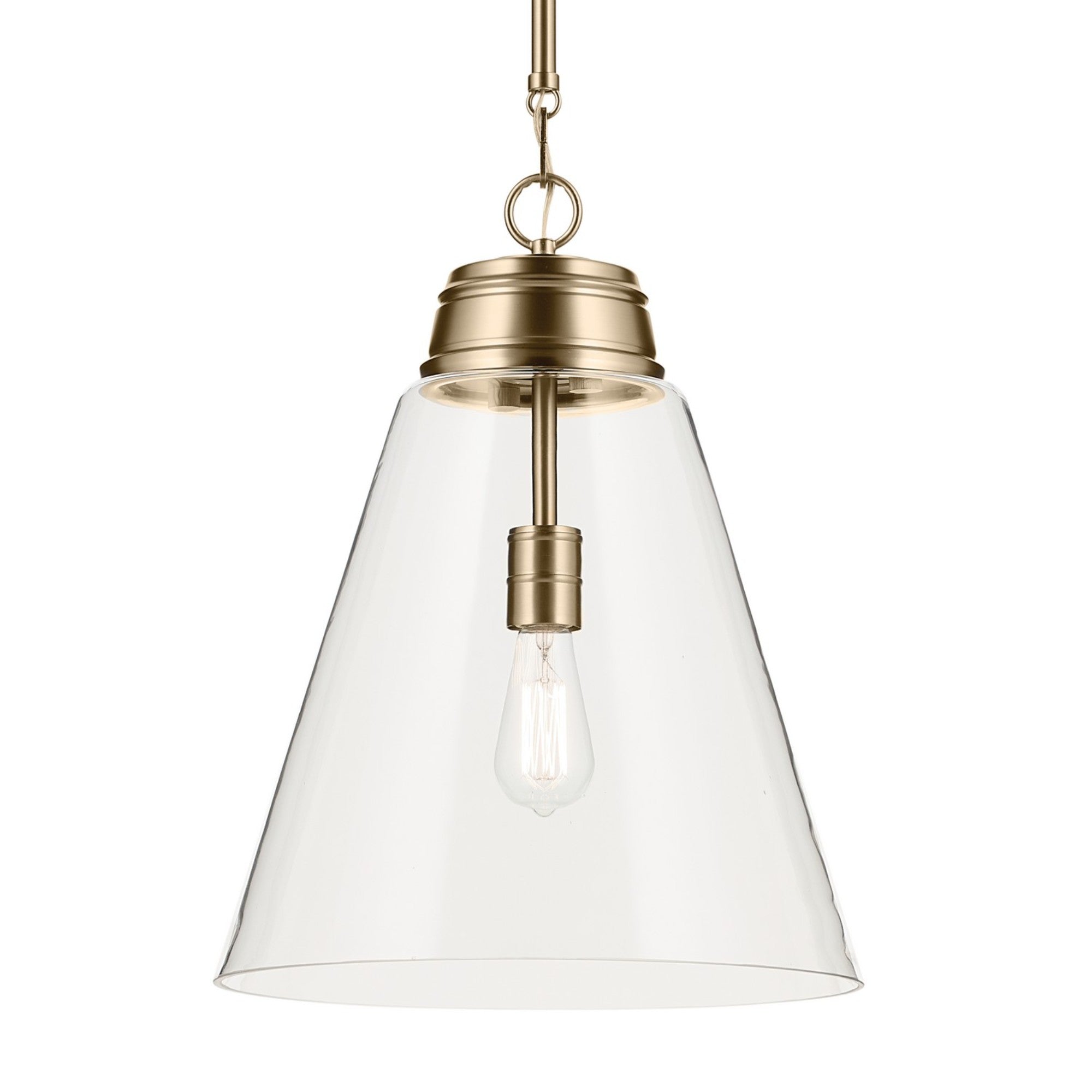 Marsailli 16" Pendant, Champagne Bronze Finish, Clear Glass - Bees Lighting