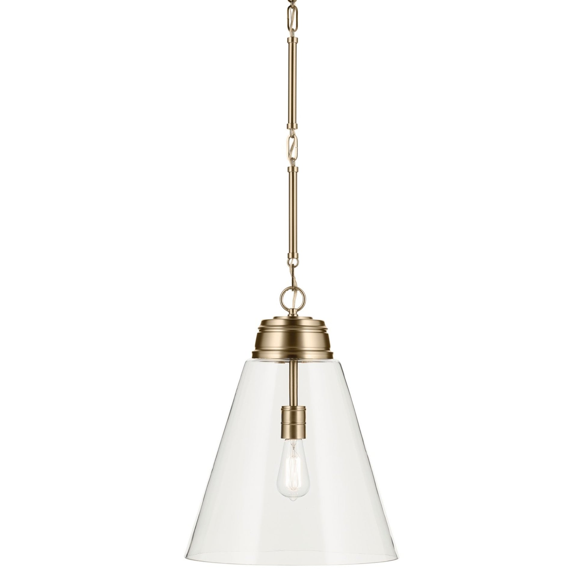 Marsailli 16" Pendant, Champagne Bronze Finish, Clear Glass - Bees Lighting