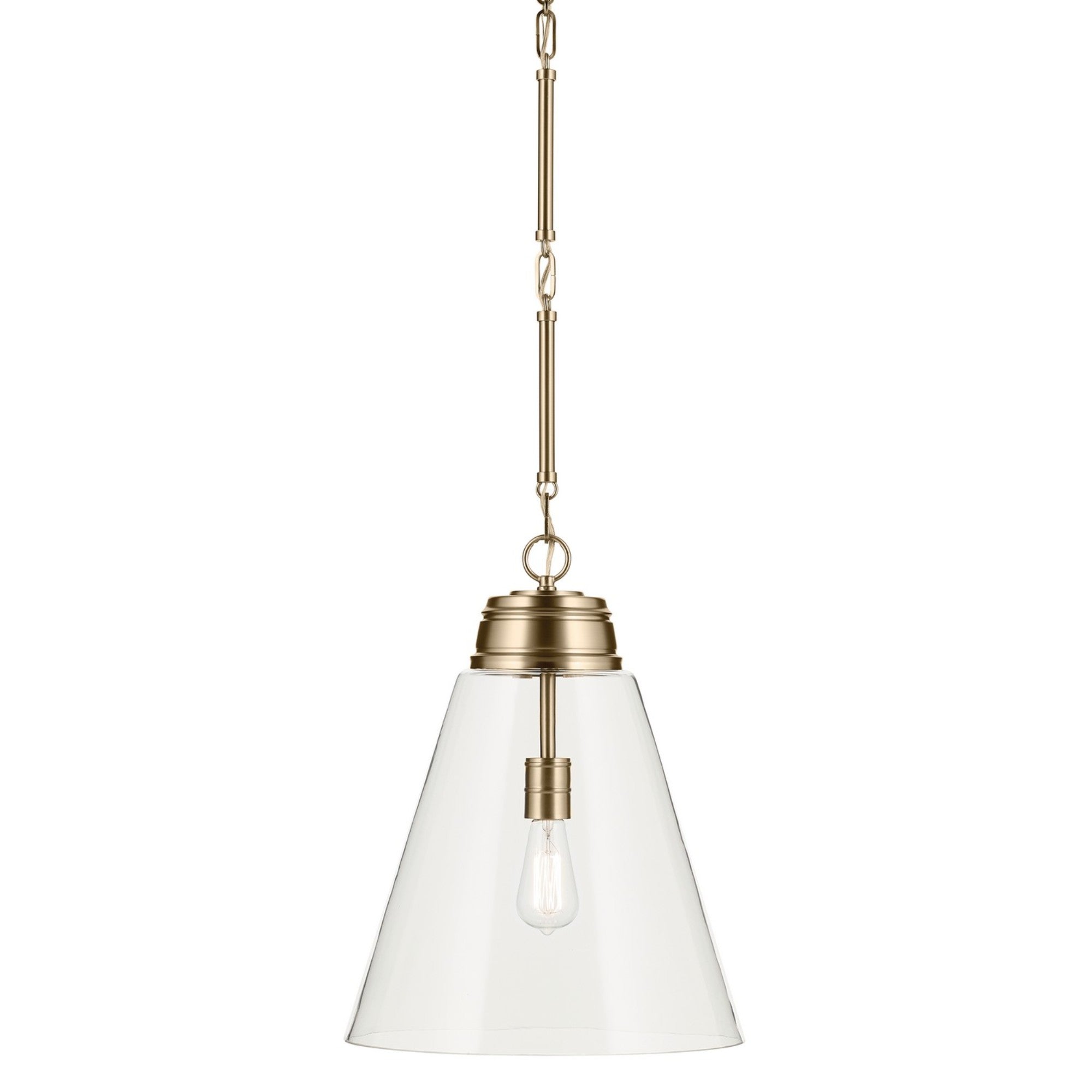 Marsailli 16" Pendant, Champagne Bronze Finish, Clear Glass - Bees Lighting