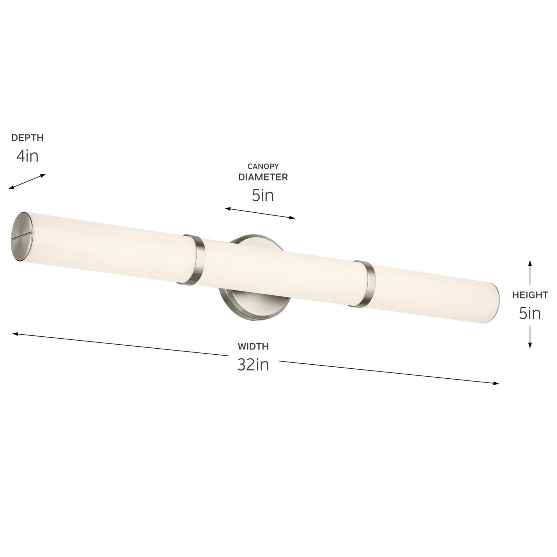 Rosh 32" LED Bath Bar, Brushed Nickel Finish - Bees Lighting