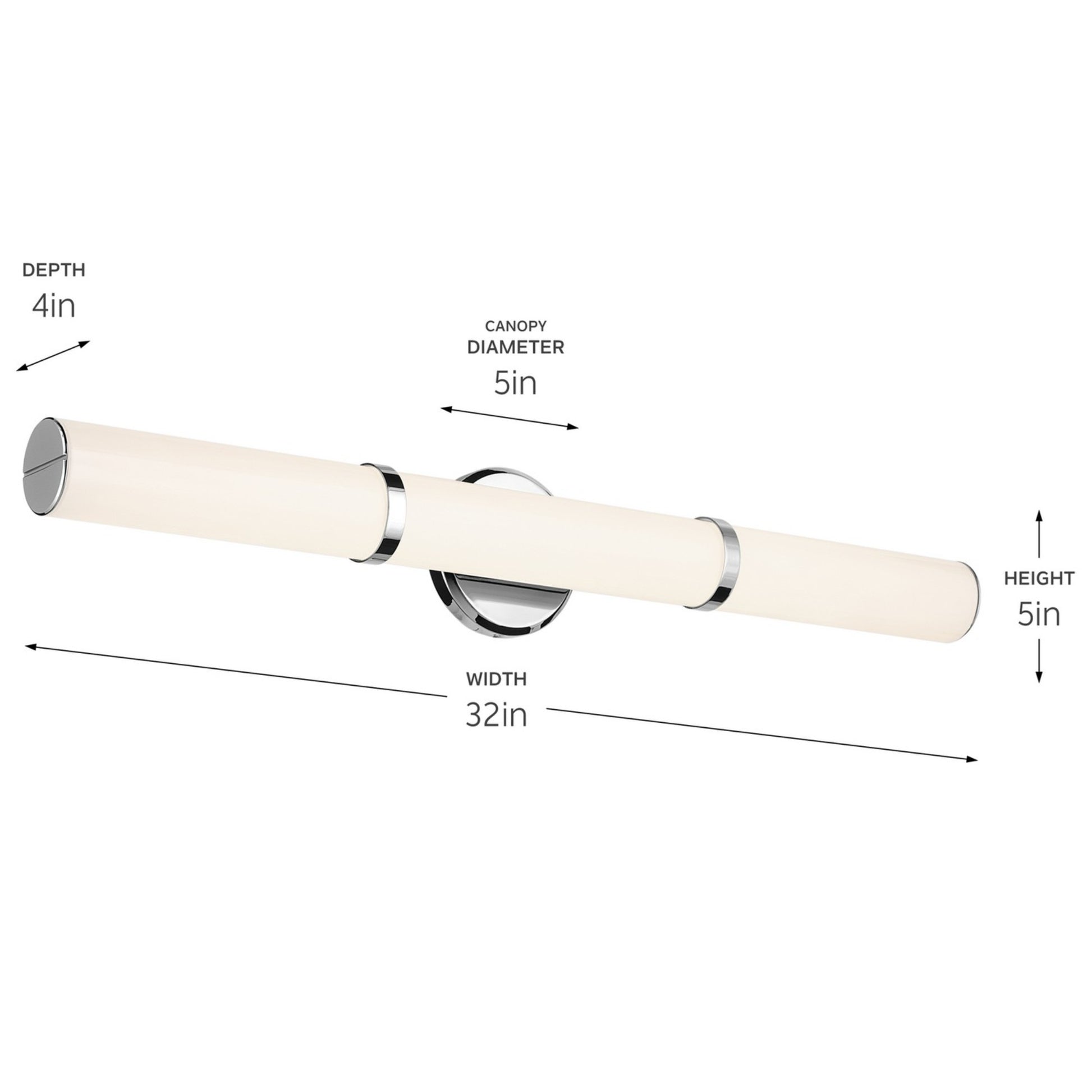 Rosh 32" LED Bath Bar, Chrome Finish - Bees Lighting