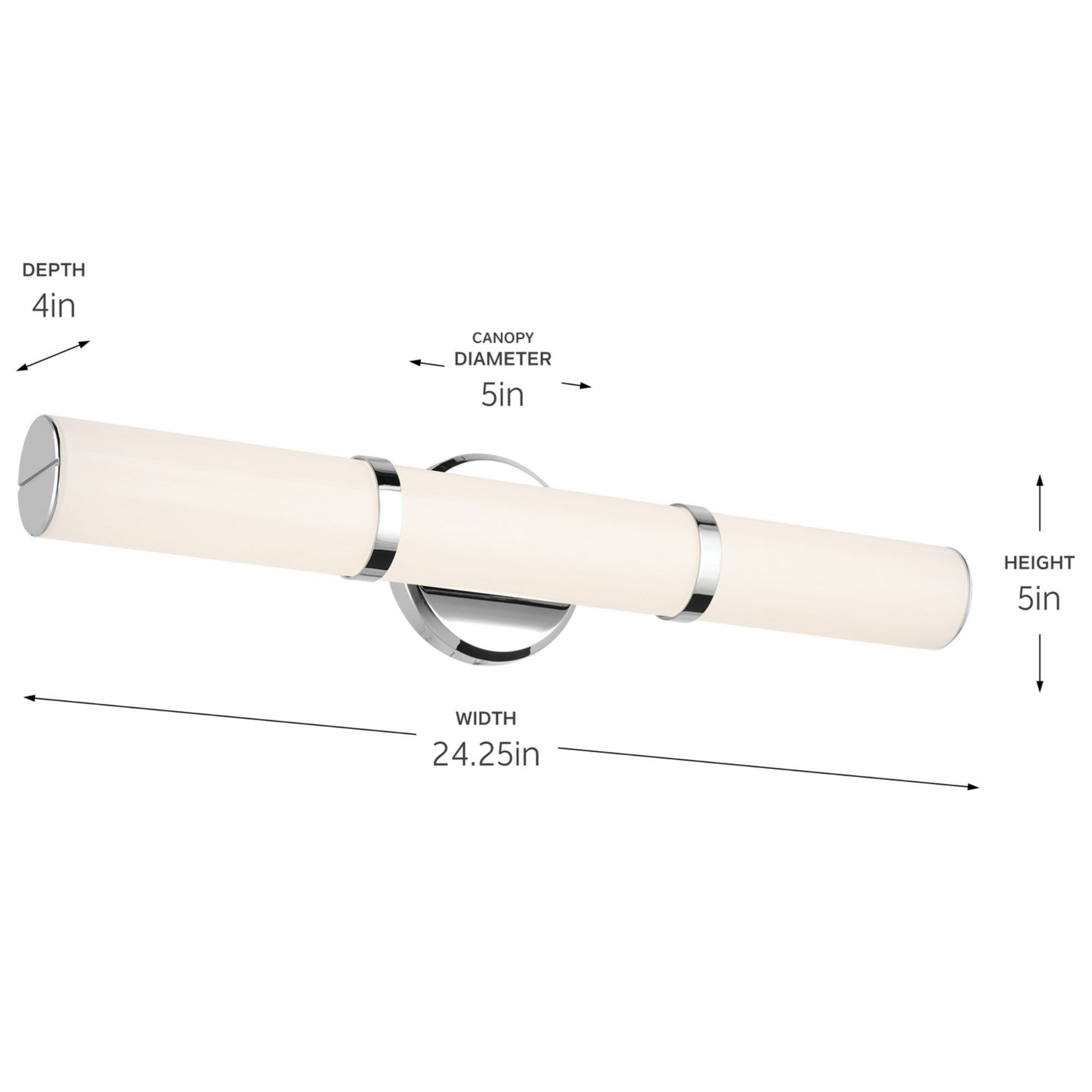 Rosh 24" LED Bath Bar, Chrome Finish - Bees Lighting