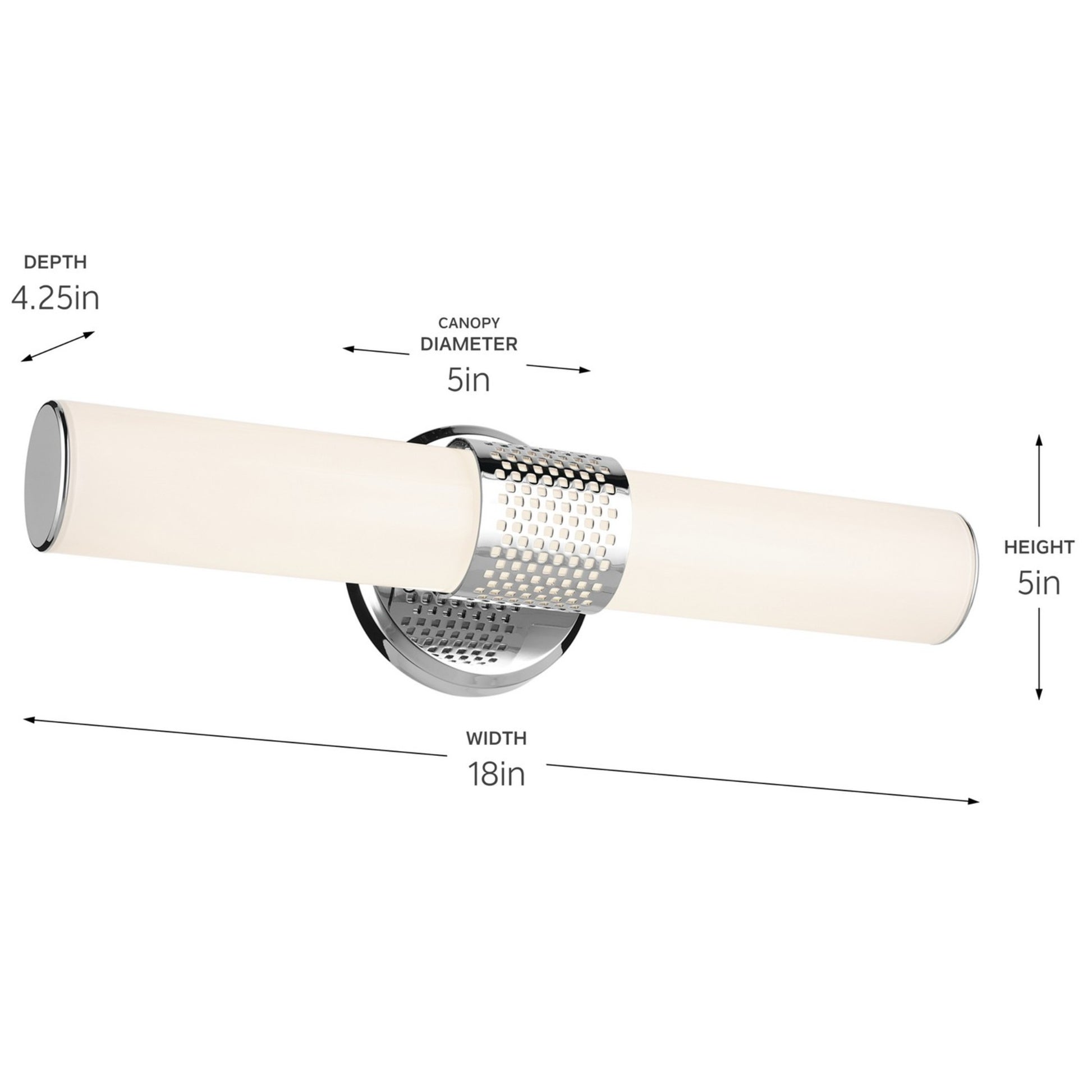 Sashi 18" LED Bath Bar, Chrome Finish - Bees Lighting