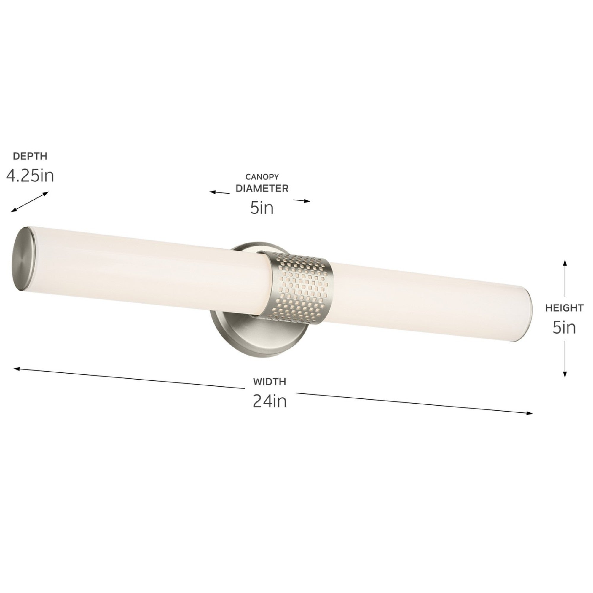 Sashi 24" LED Bath Bar, Brushed Nickel Finish - Bees Lighting