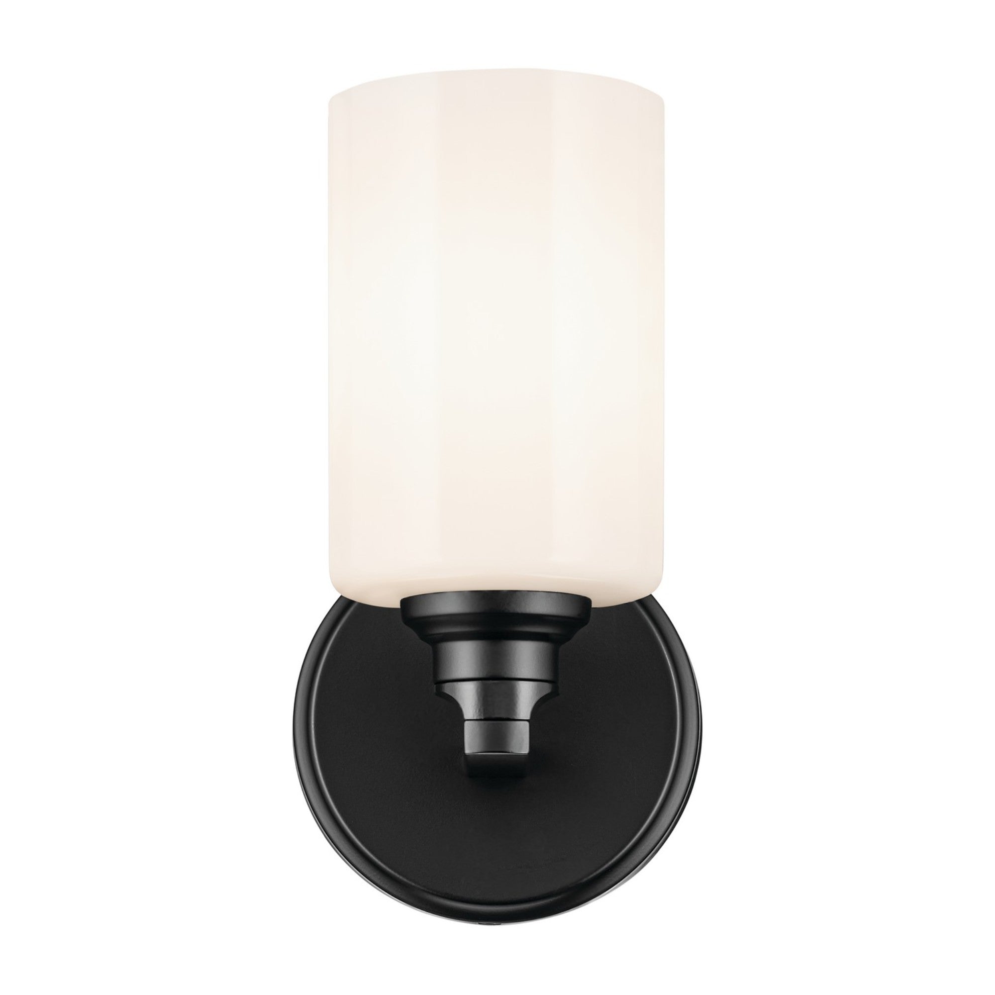 Gioe 5" Wall Sconce, Black Finish, Opal Glass - Bees Lighting