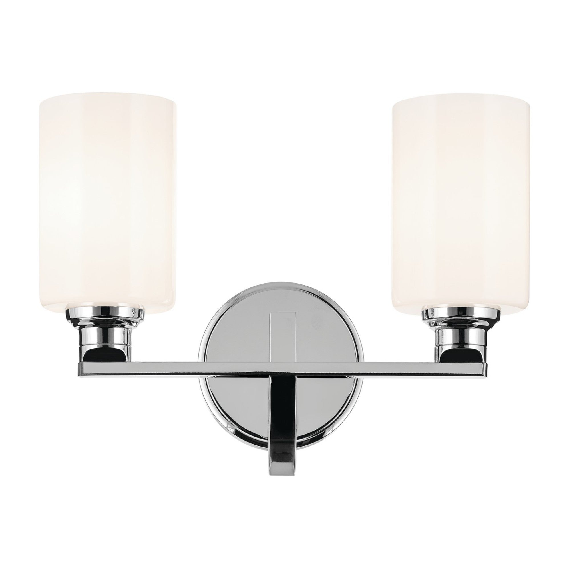 Gioe 14" 2-Light Bath Vanity Light, Chrome Finish Etched Glass - Bees Lighting