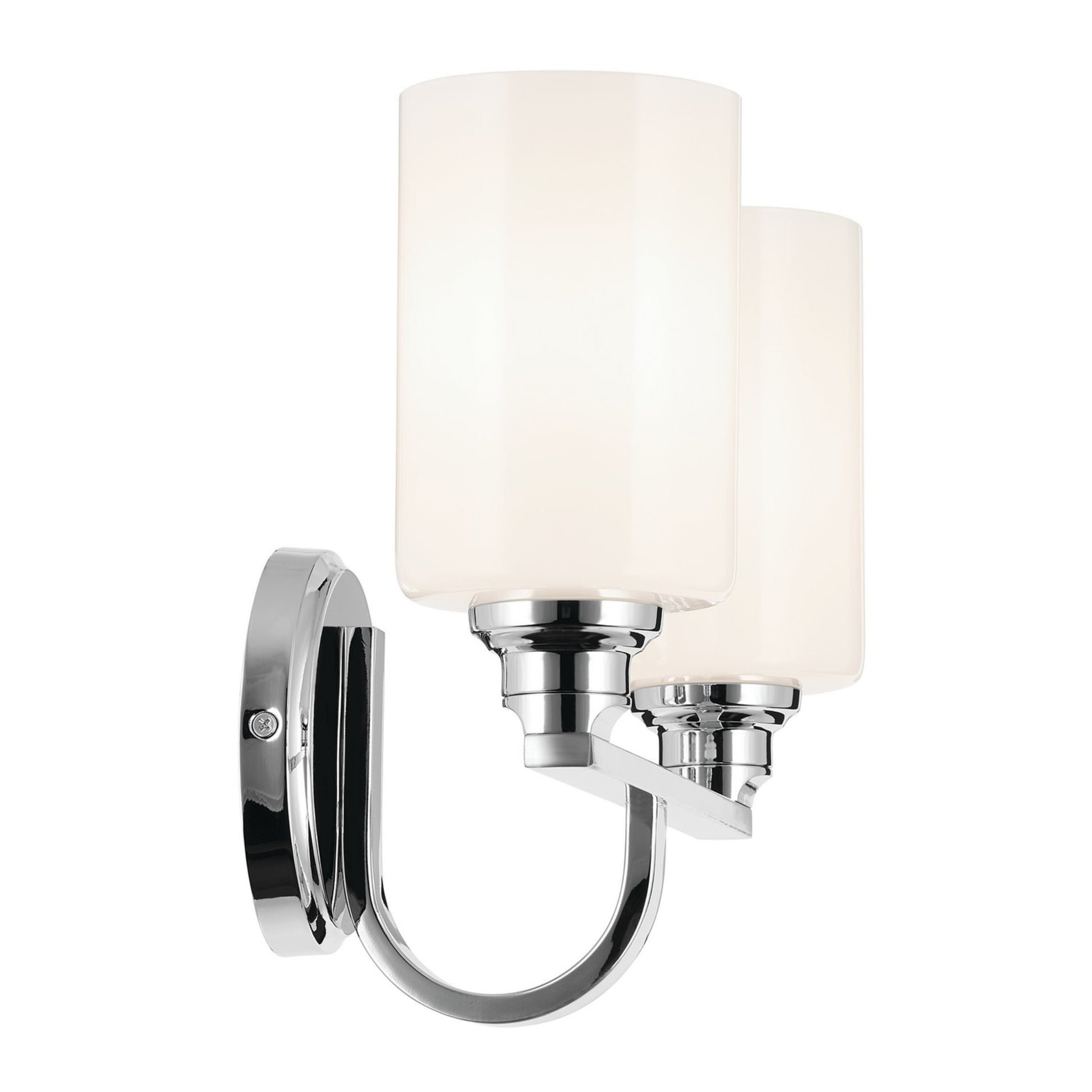Gioe 14" 2-Light Bath Vanity Light, Chrome Finish Etched Glass - Bees Lighting
