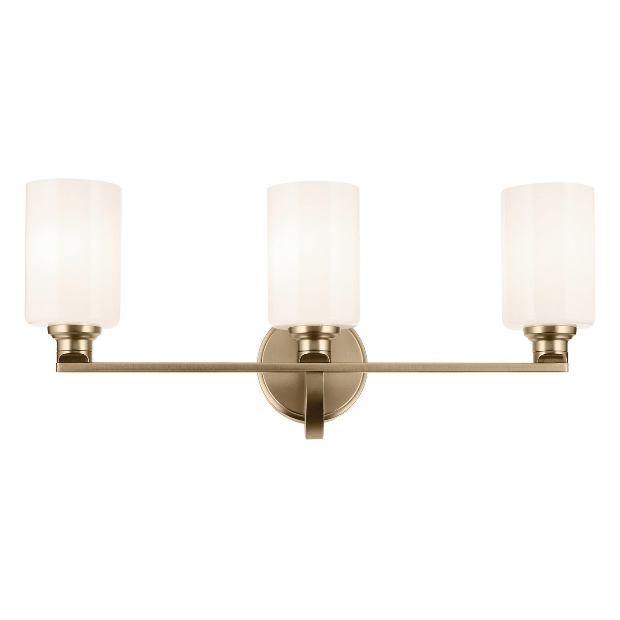 Gioe 24" 3-Light Bath Vanity Light, Champagne Bronze Finish Etched Glass - Bees Lighting
