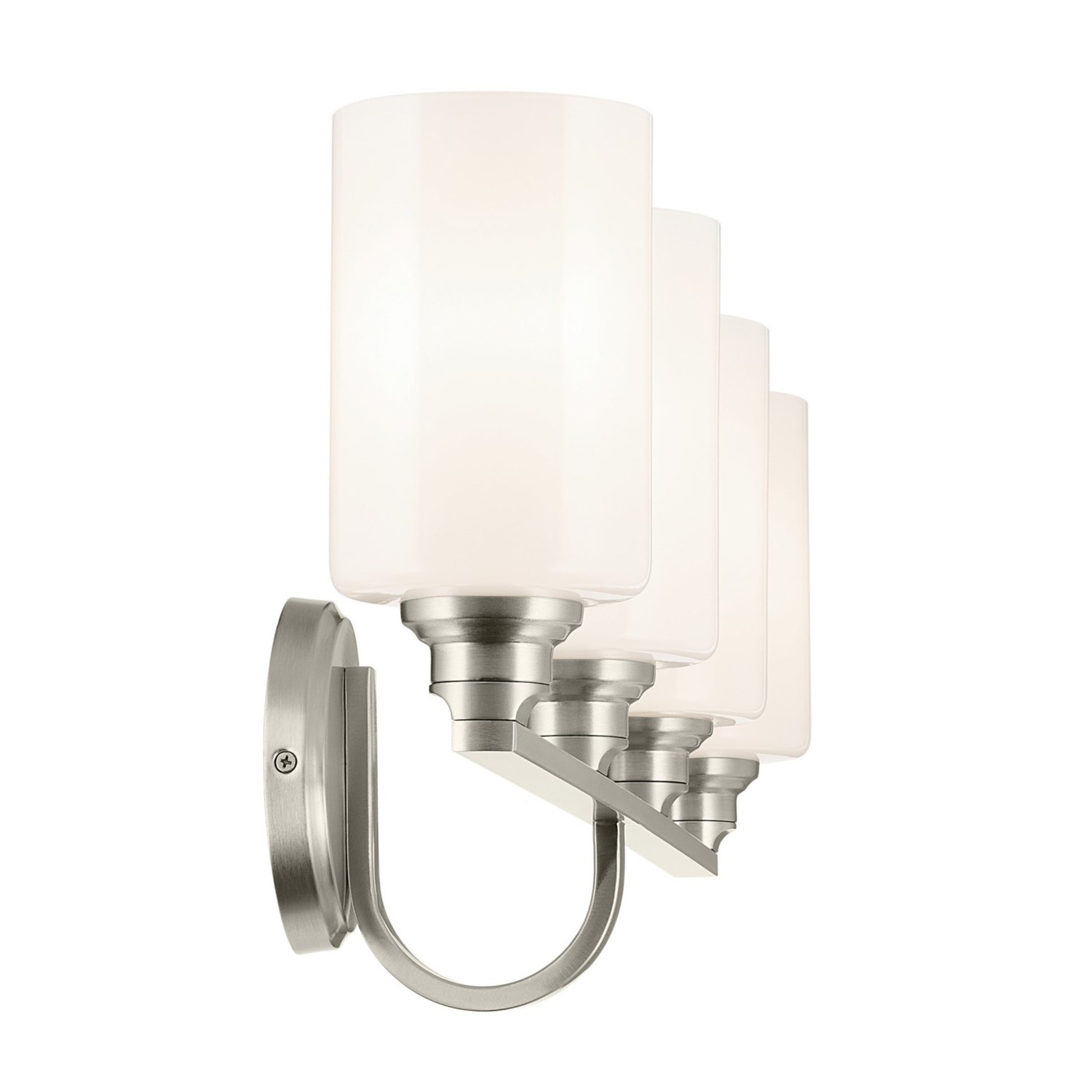 Gioe 32" 4-Light Bath Vanity Light, Brushed Nickel Finish Etched Glass - Bees Lighting