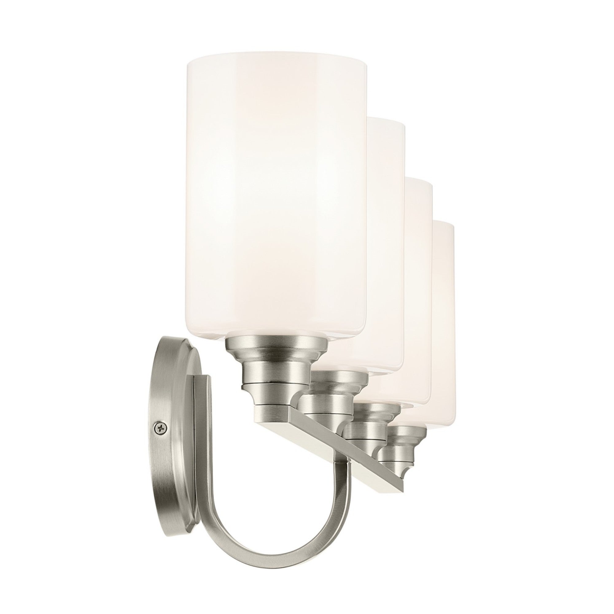Gioe 32" 4-Light Bath Vanity Light, Brushed Nickel Finish Etched Glass - Bees Lighting