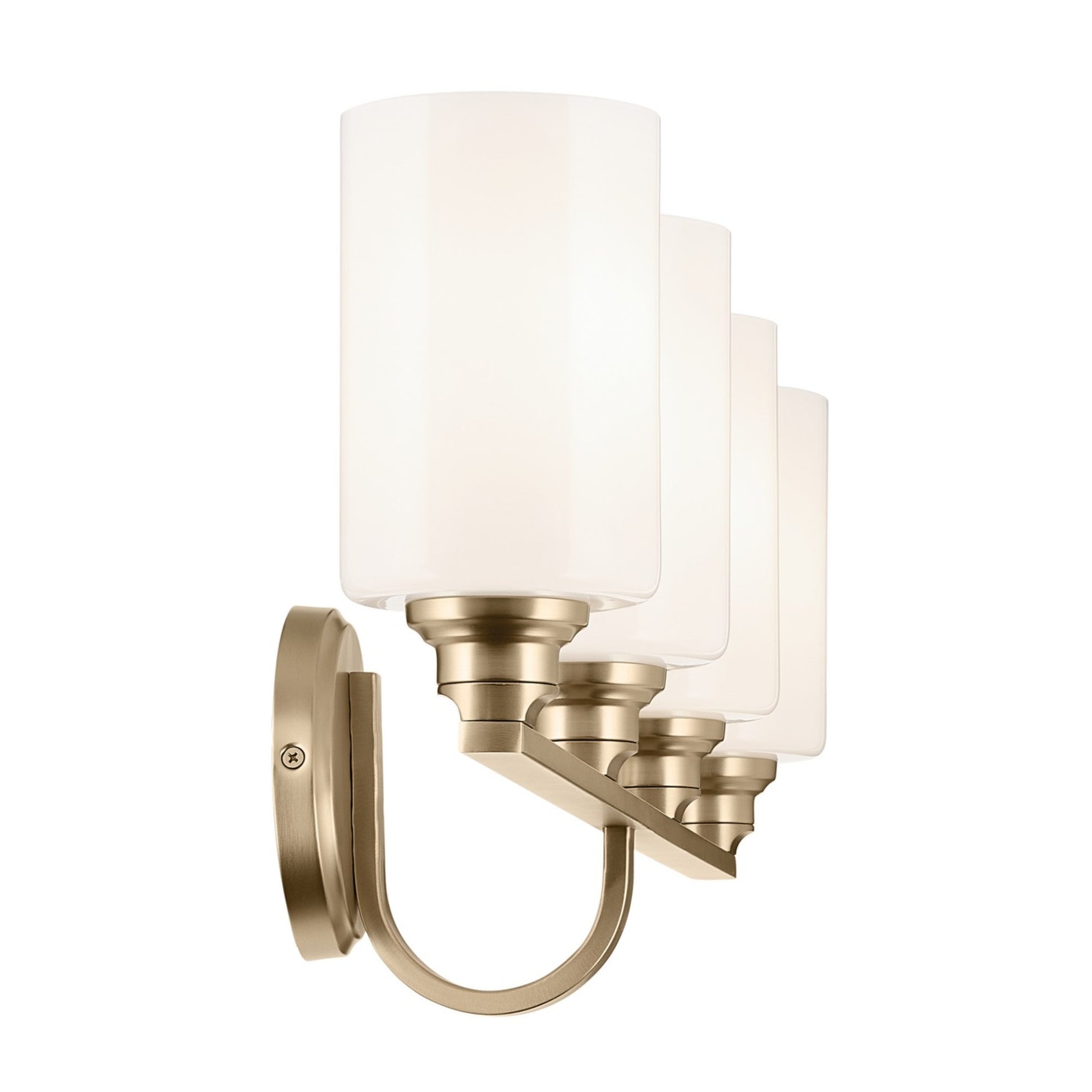 Gioe 32" 4-Light Bath Vanity Light, Champagne Bronze Finish Etched Glass - Bees Lighting
