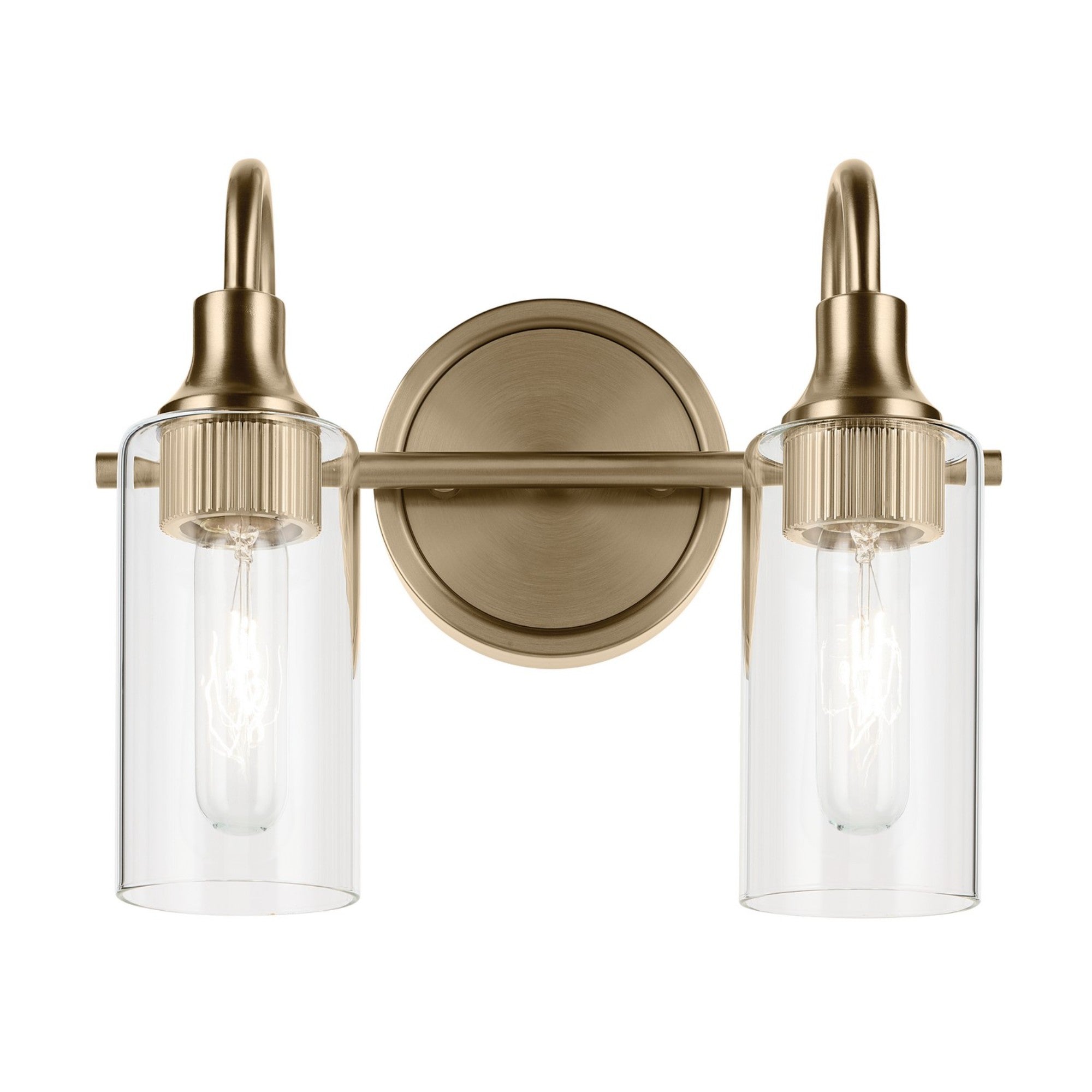 Kavi 13" 2-Light Bath Vanity Light, Champagne Bronze Finish - Bees Lighting