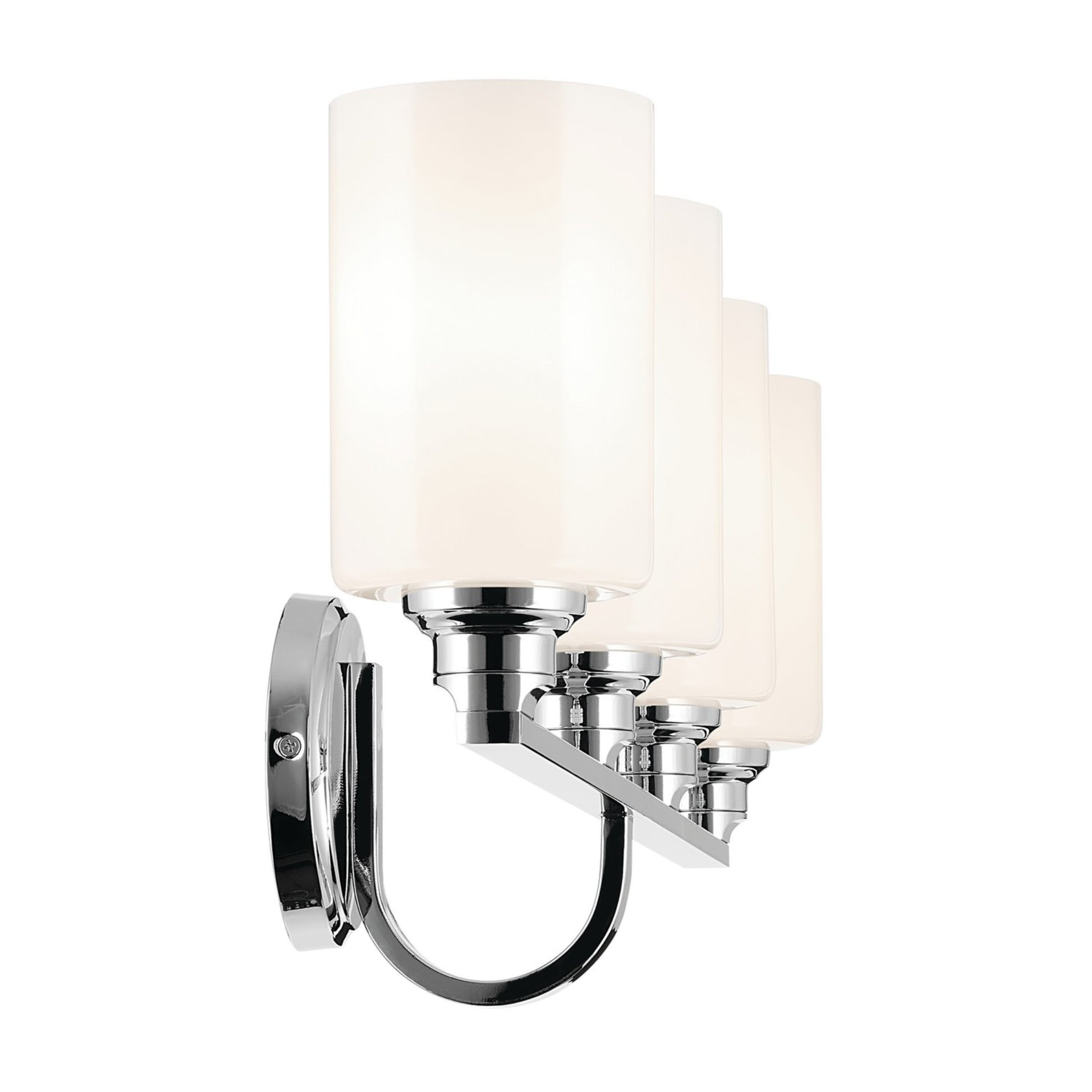Gioe 32" 4-Light Bath Vanity Light, Chrome Finish Etched Glass - Bees Lighting