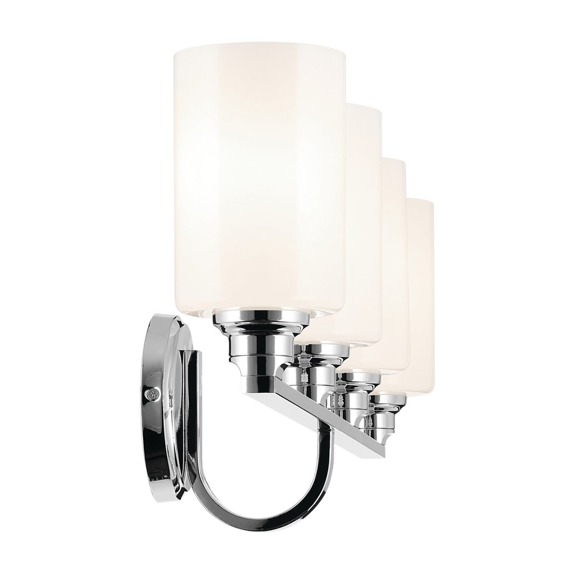 Gioe 32" 4-Light Bath Vanity Light, Chrome Finish Etched Glass - Bees Lighting