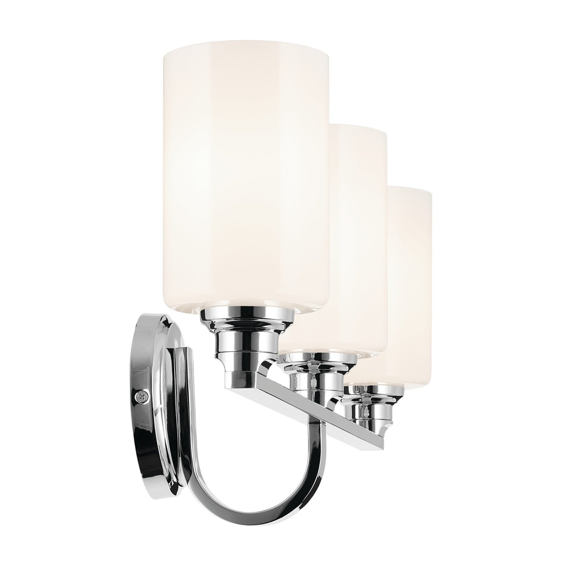 Gioe 24" 3-Light Bath Vanity Light, Chrome Finish Etched Glass - Bees Lighting