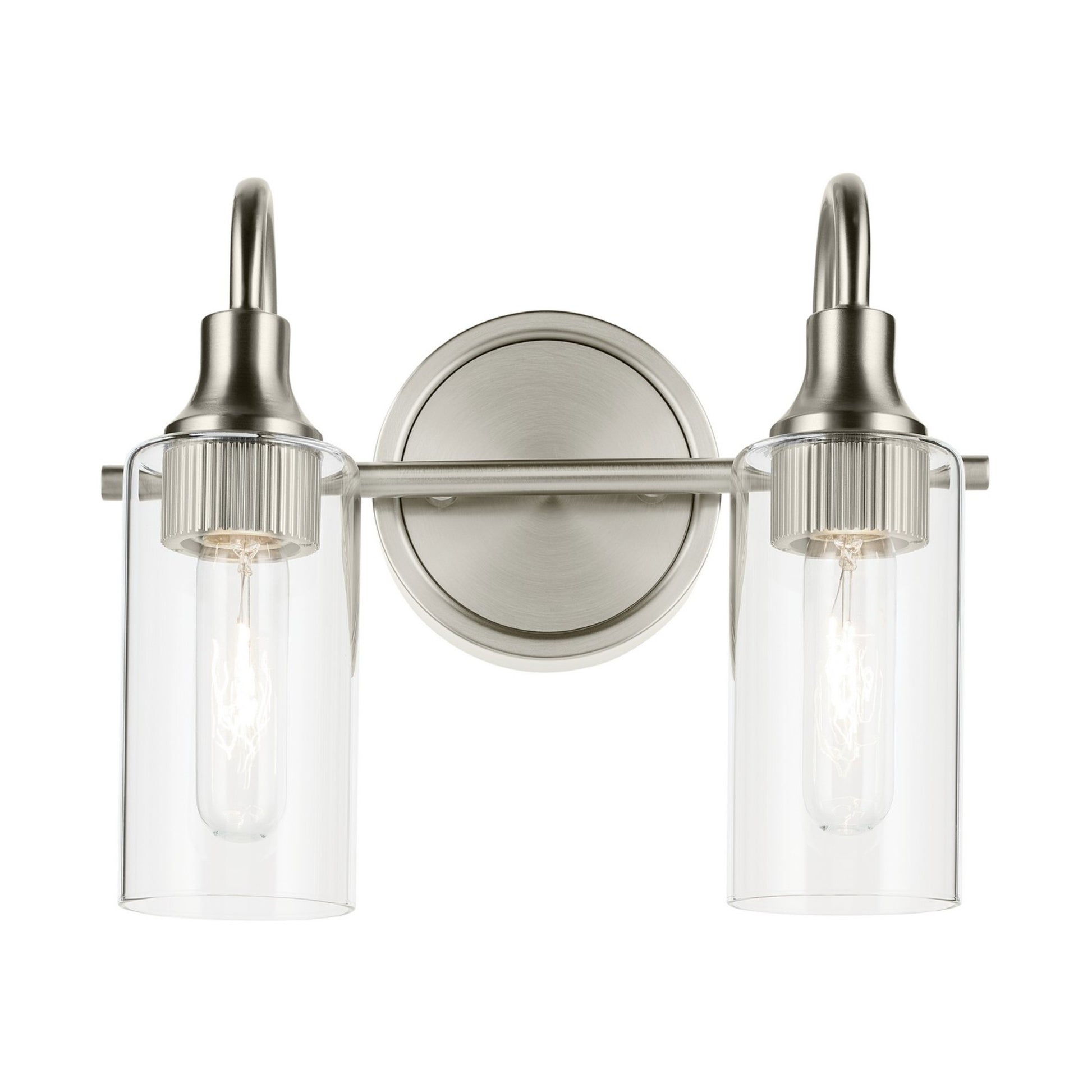 Kavi 13" 2-Light Bath Vanity Light, Brushed Nickel Finish - Bees Lighting