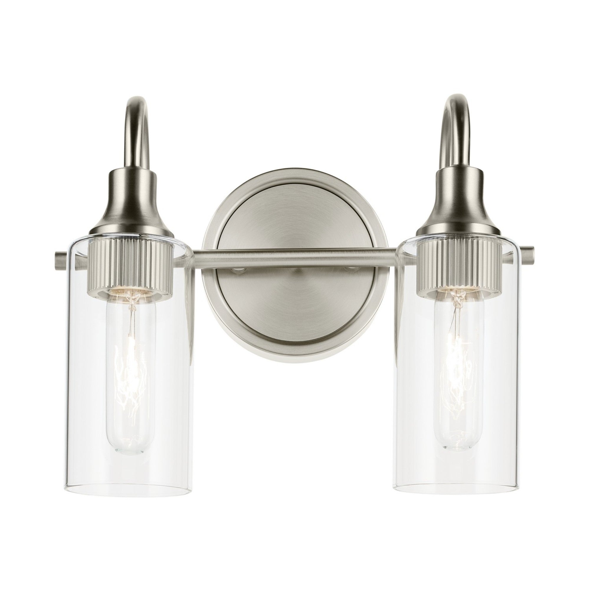Kavi 13" 2-Light Bath Vanity Light, Brushed Nickel Finish - Bees Lighting