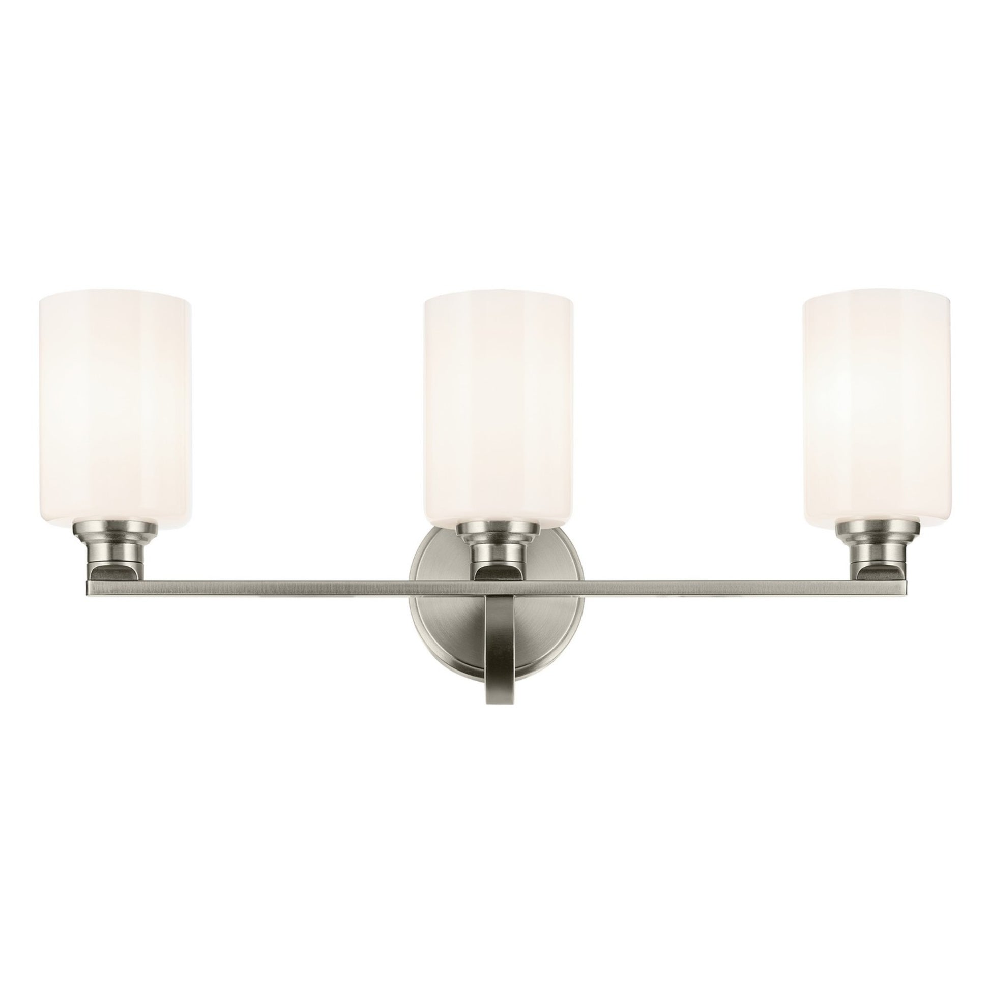 Gioe 24" 3-Light Bath Vanity Light, Brushed Nickel Finish Etched Glass - Bees Lighting