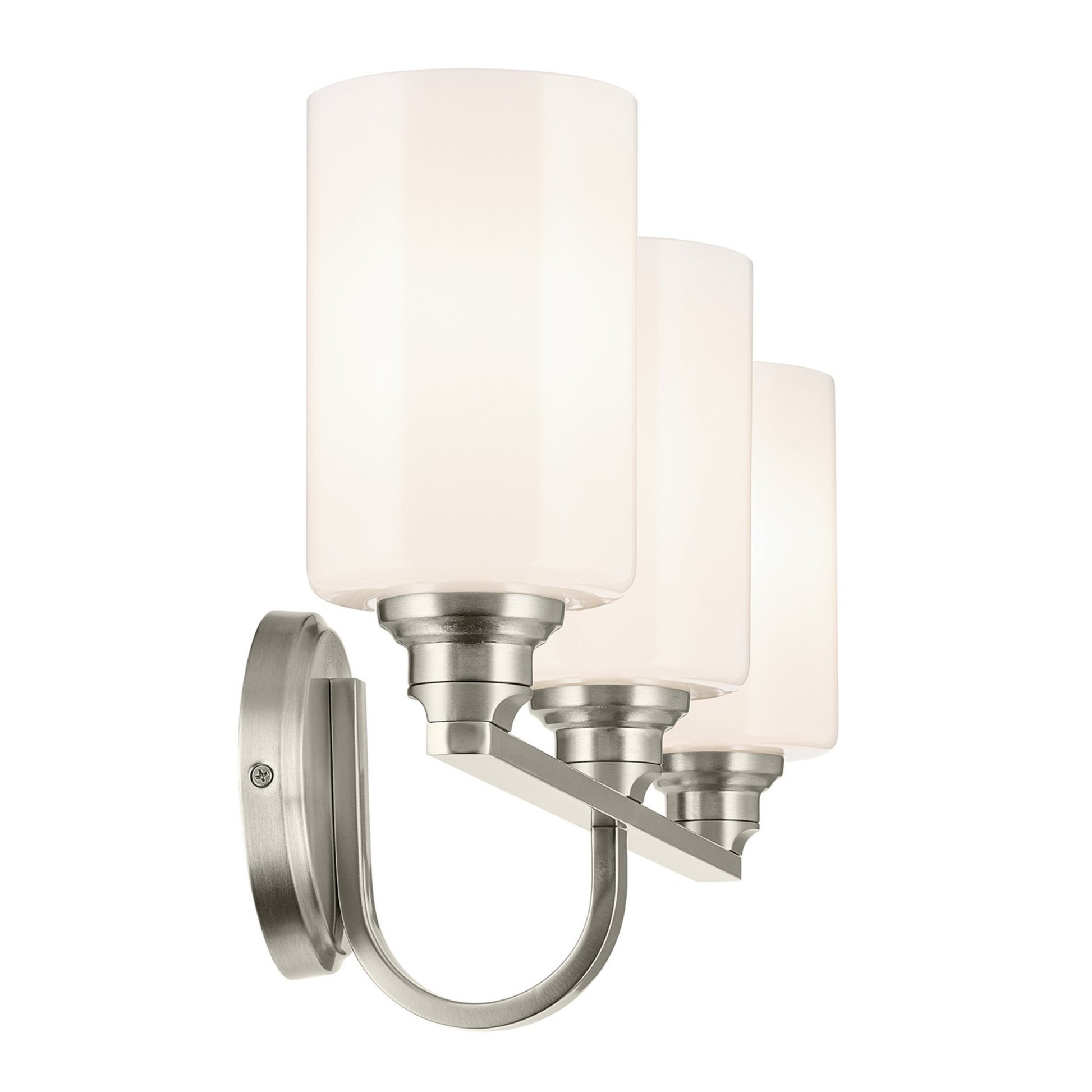 Gioe 24" 3-Light Bath Vanity Light, Brushed Nickel Finish Etched Glass - Bees Lighting