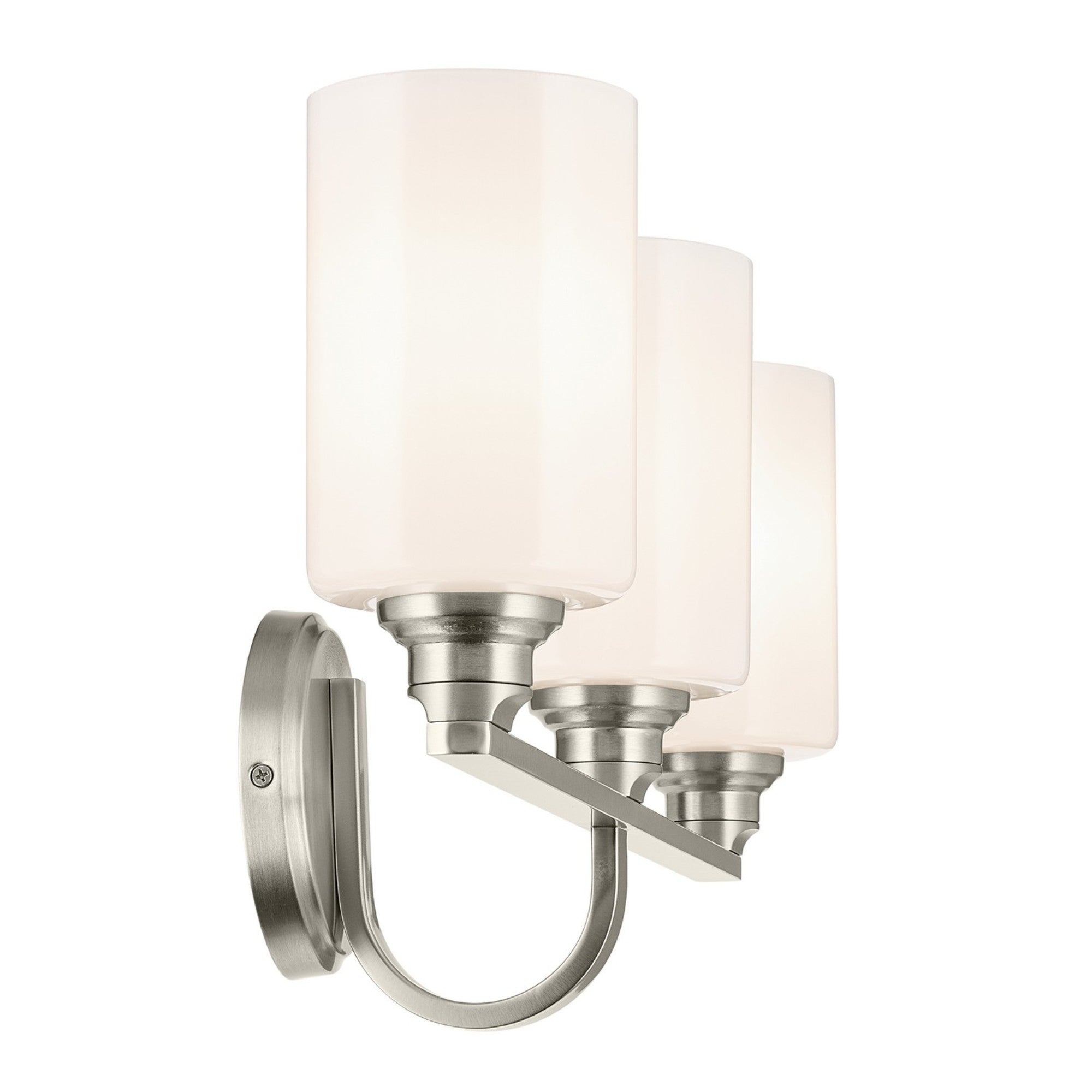 Gioe 24" 3-Light Bath Vanity Light, Brushed Nickel Finish Etched Glass - Bees Lighting