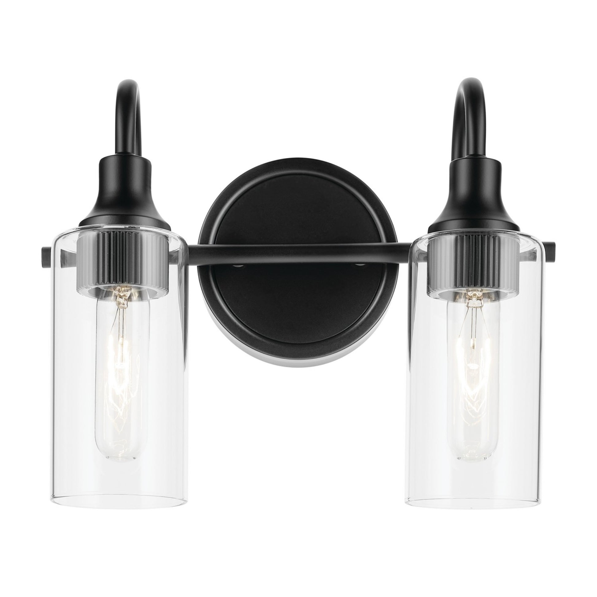 Kavi 13" 2-Light Bath Vanity Light, Black Finish - Bees Lighting