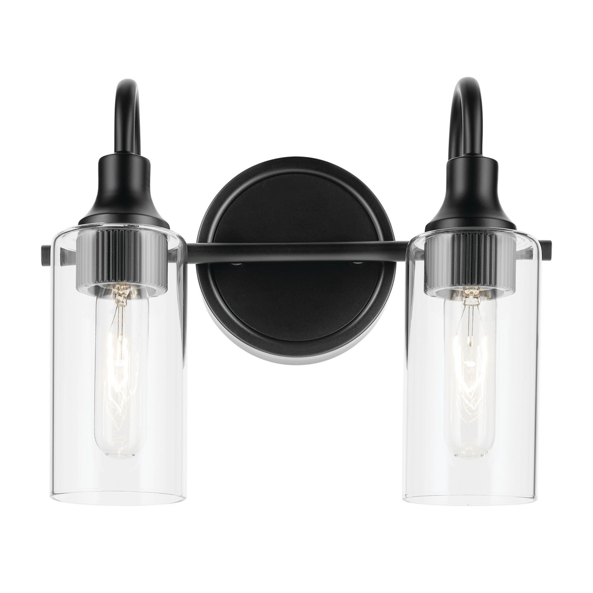 Kavi 13" 2-Light Bath Vanity Light, Black Finish - Bees Lighting