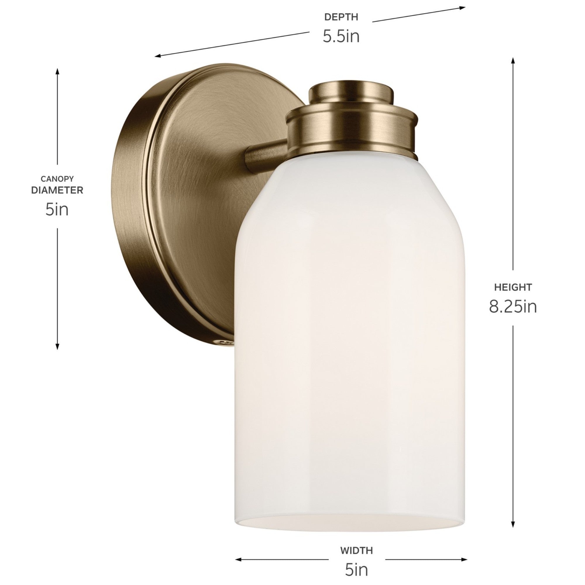 Shae 5" Wall Sconce, Champagne Bronze Finish - Bees Lighting