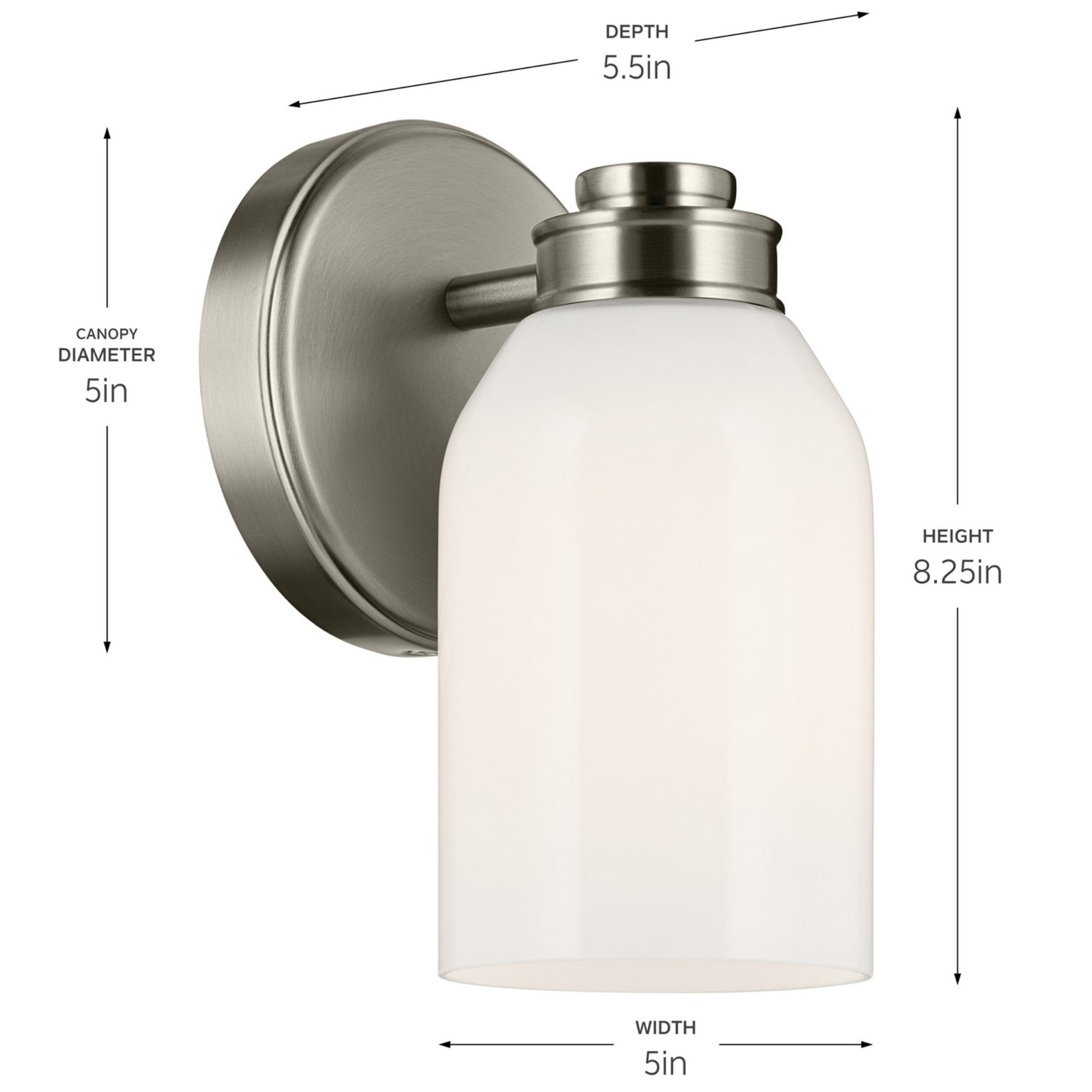 Shae 5" Wall Sconce, Brushed Nickel Finish - Bees Lighting