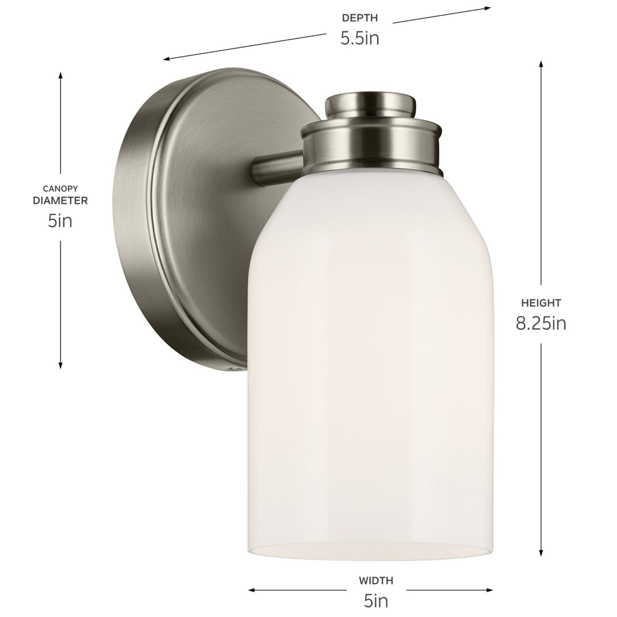 Shae 5" Wall Sconce, Brushed Nickel Finish - Bees Lighting
