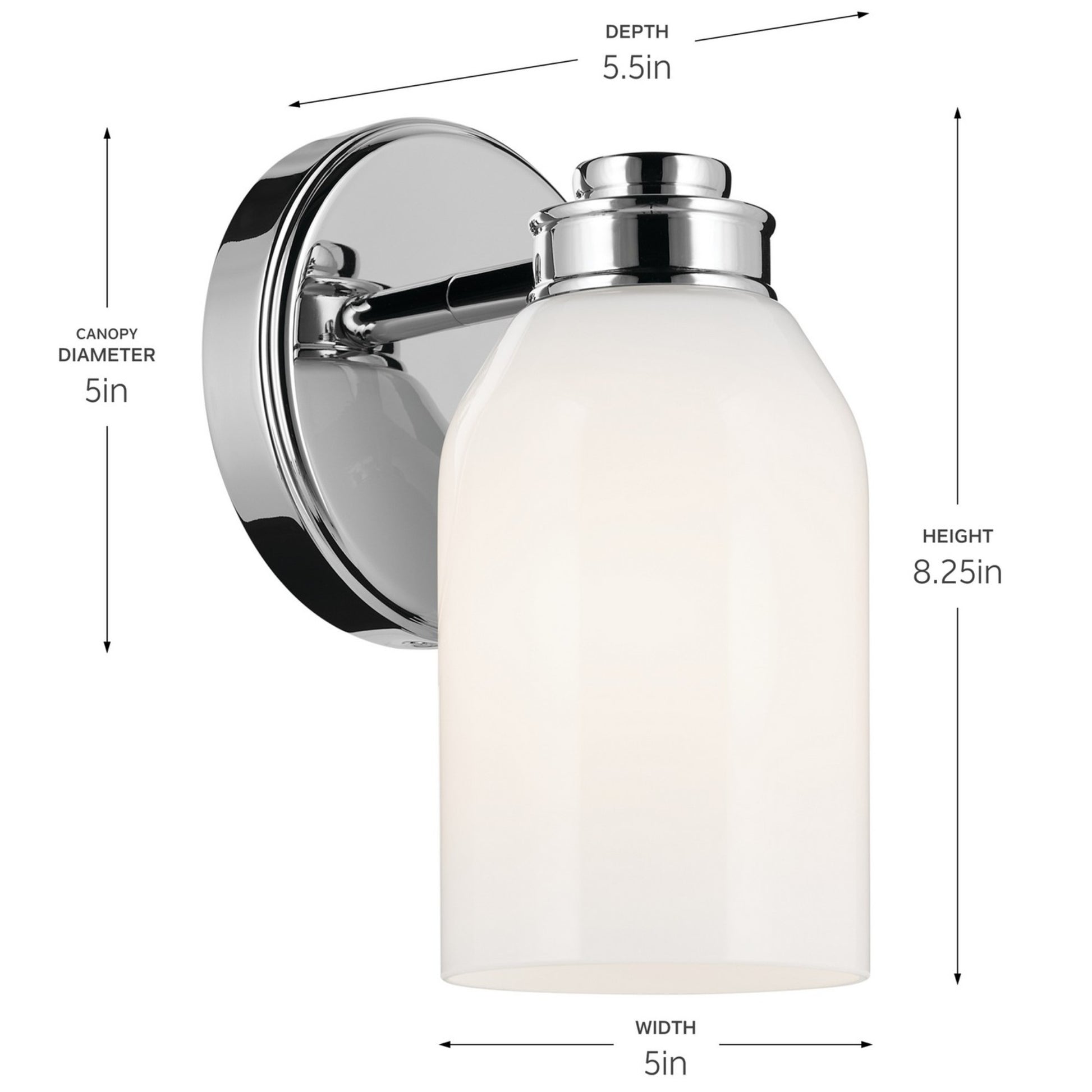 Shae 5" Wall Sconce, Chrome Finish - Bees Lighting