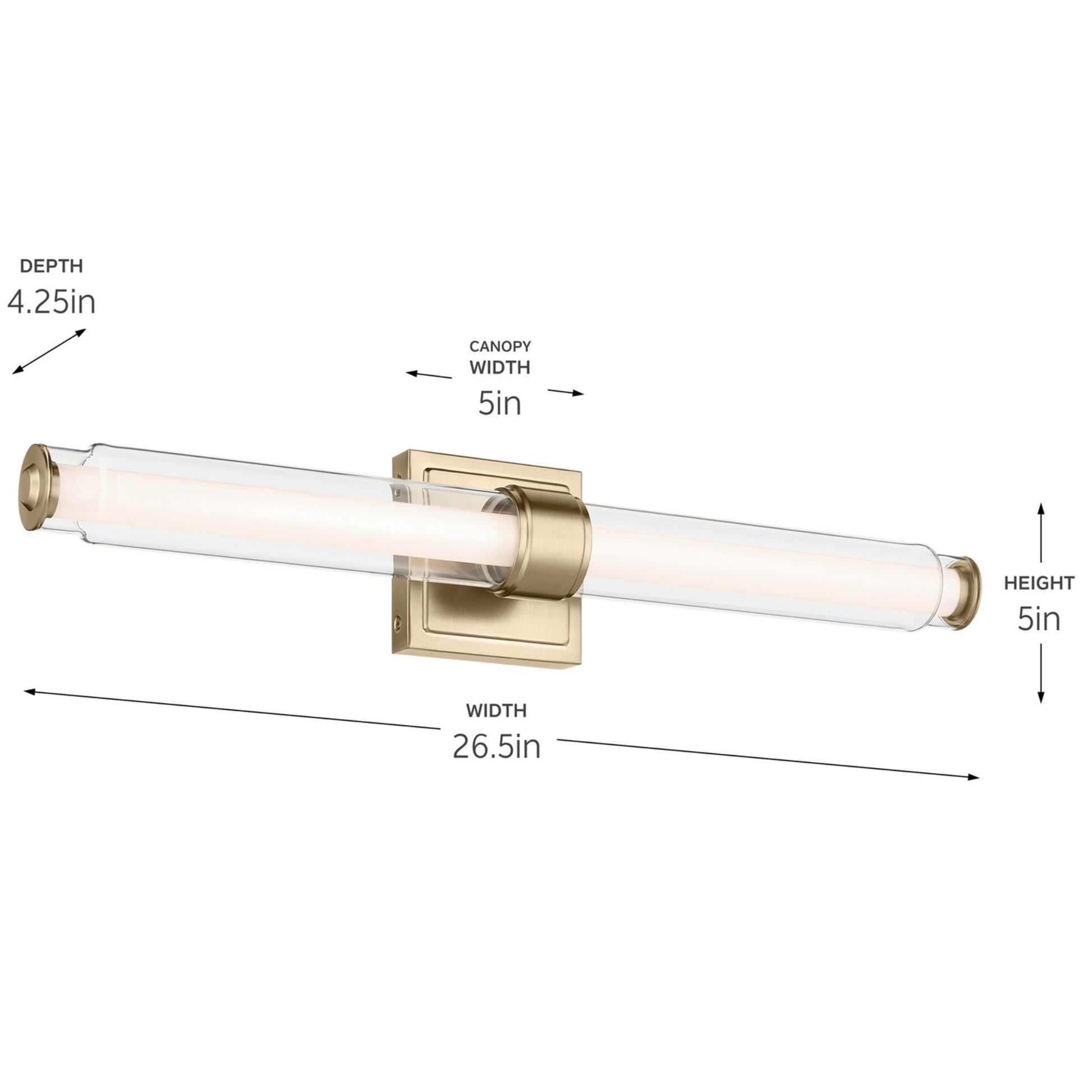 Laurene 19" LED Linear Bath Vanity, Champagne Bronze Finish - Bees Lighting