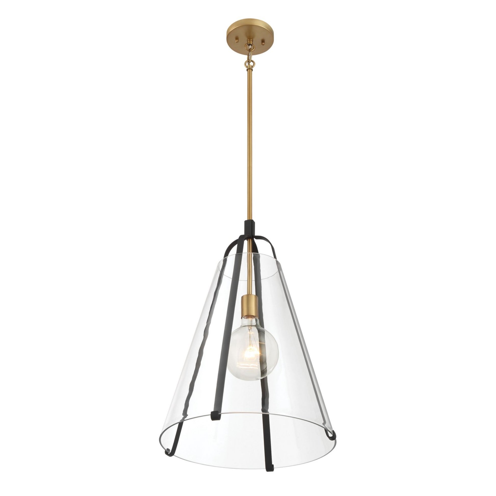 Paxos 12" Pendant, Legacy Brass & Sand Coal Finish - Bees Lighting