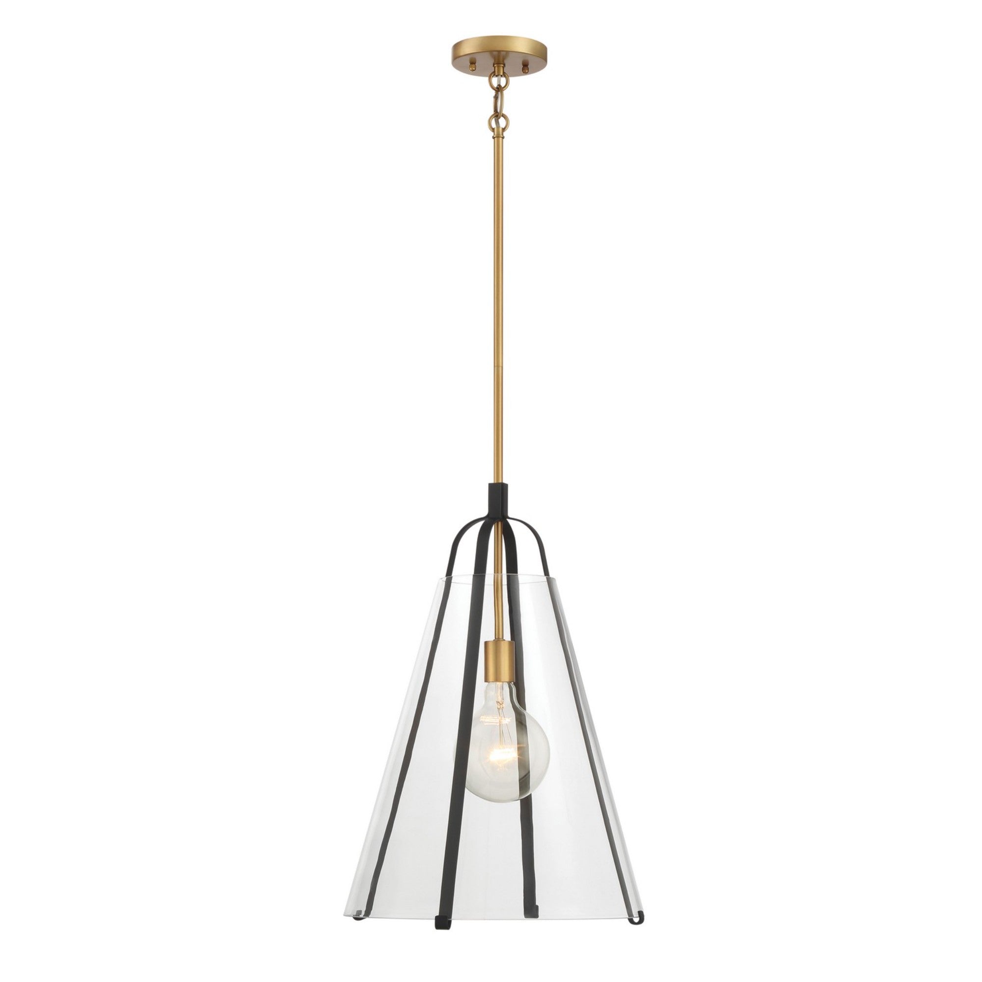 Paxos 12" Pendant, Legacy Brass & Sand Coal Finish - Bees Lighting
