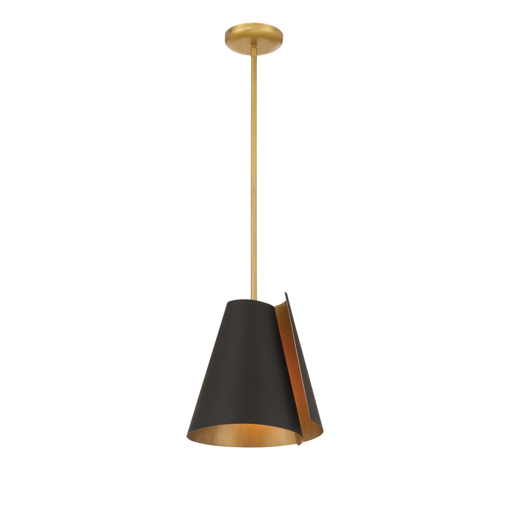 Hillcrest 14" Pendant, Legacy Brass & Dark Bronze Finish - Bees Lighting