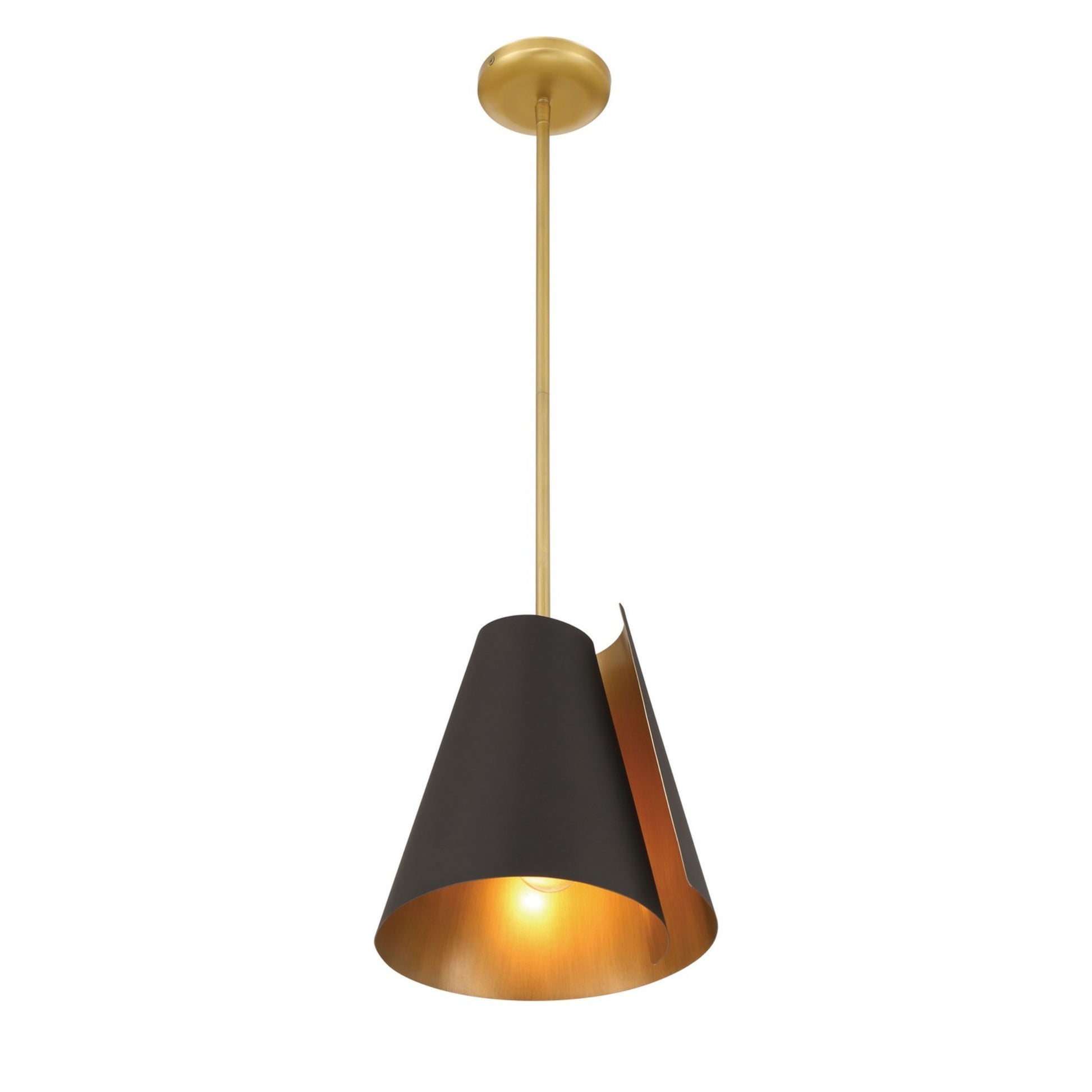Hillcrest 14" Pendant, Legacy Brass & Dark Bronze Finish - Bees Lighting