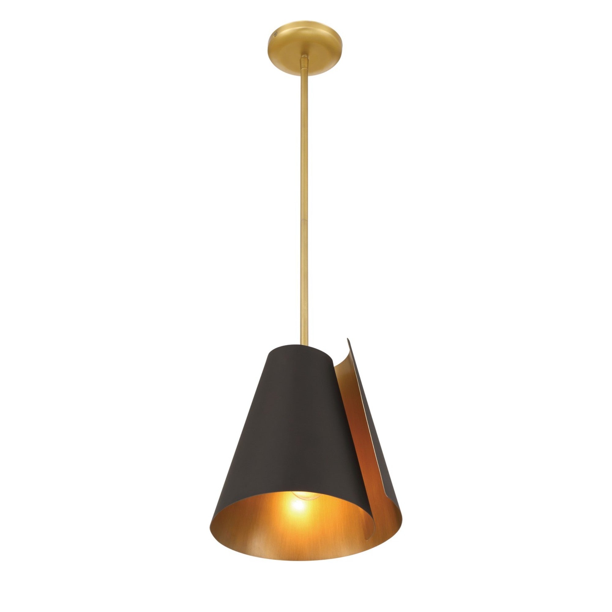 Hillcrest 14" Pendant, Legacy Brass & Dark Bronze Finish - Bees Lighting