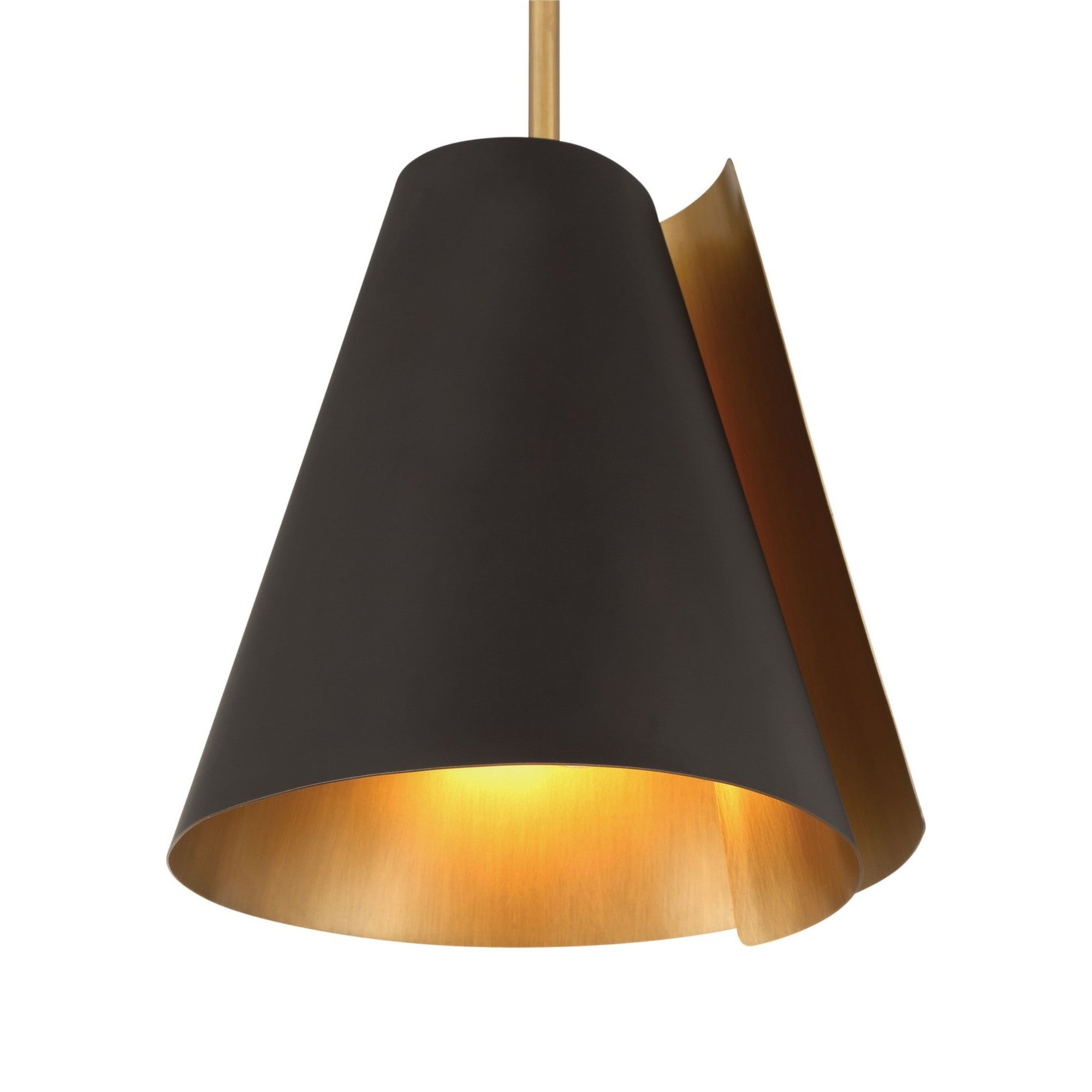 Hillcrest 14" Pendant, Legacy Brass & Dark Bronze Finish - Bees Lighting
