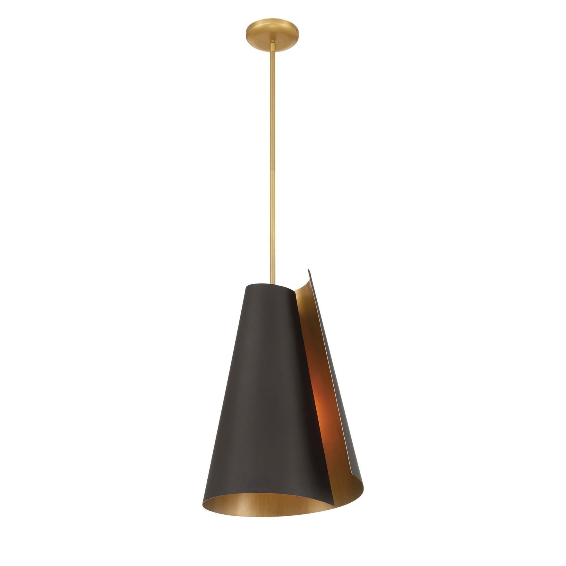 Hillcrest 23" Pendant, Legacy Brass & Dark Bronze Finish - Bees Lighting
