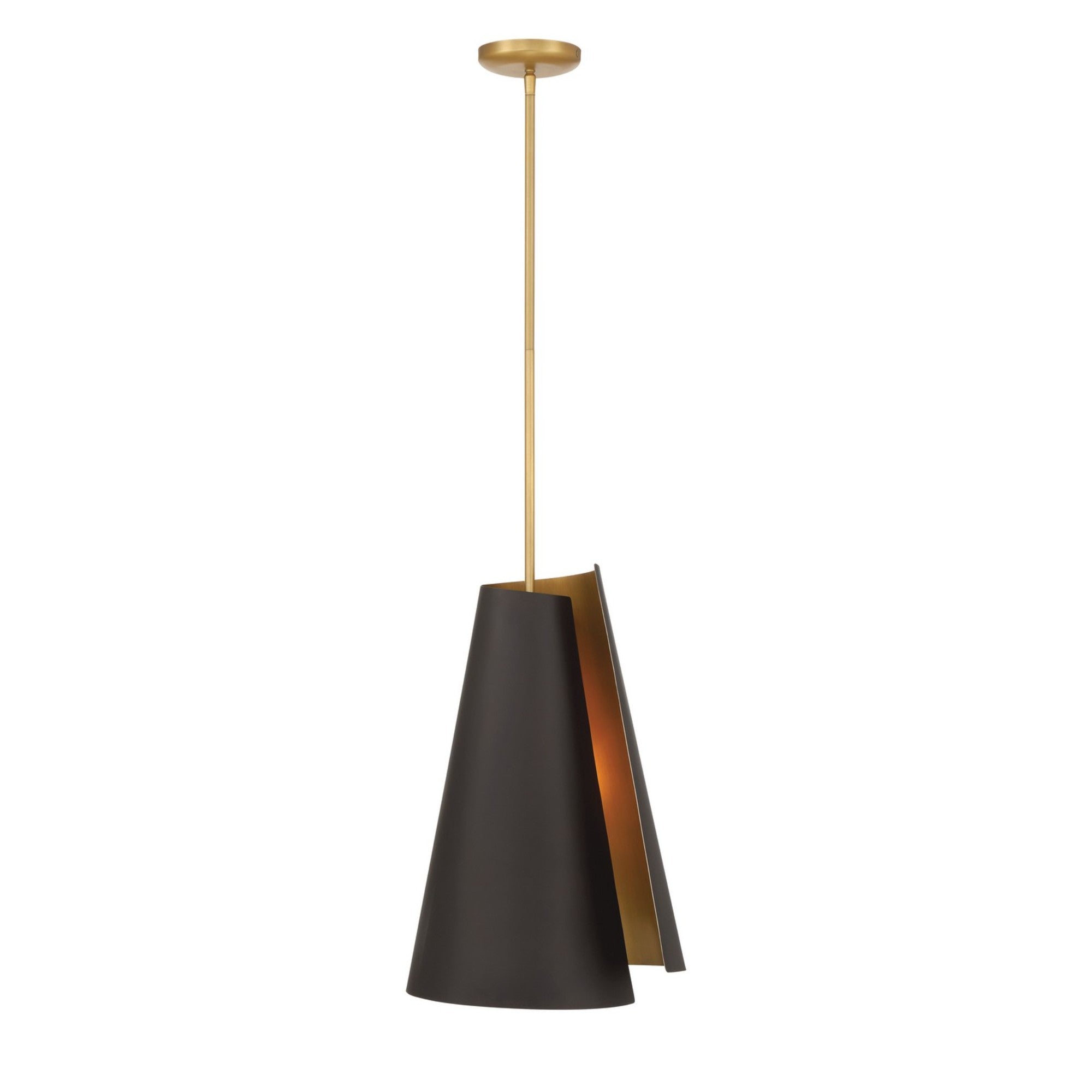 Hillcrest 23" Pendant, Legacy Brass & Dark Bronze Finish - Bees Lighting