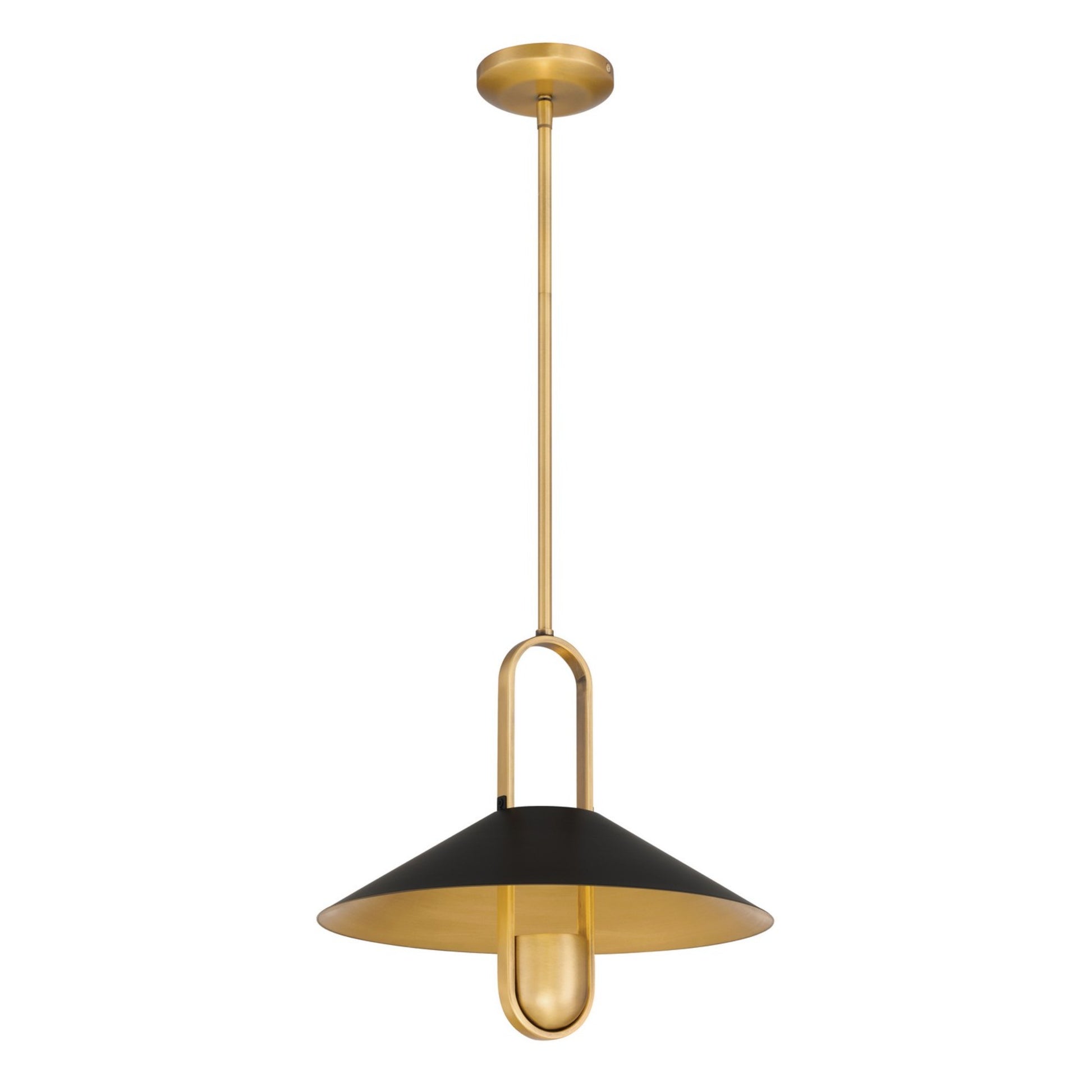 Goldenridge 15" Pendant, Legacy Brass & Dark Matte Black Finish - Bees Lighting