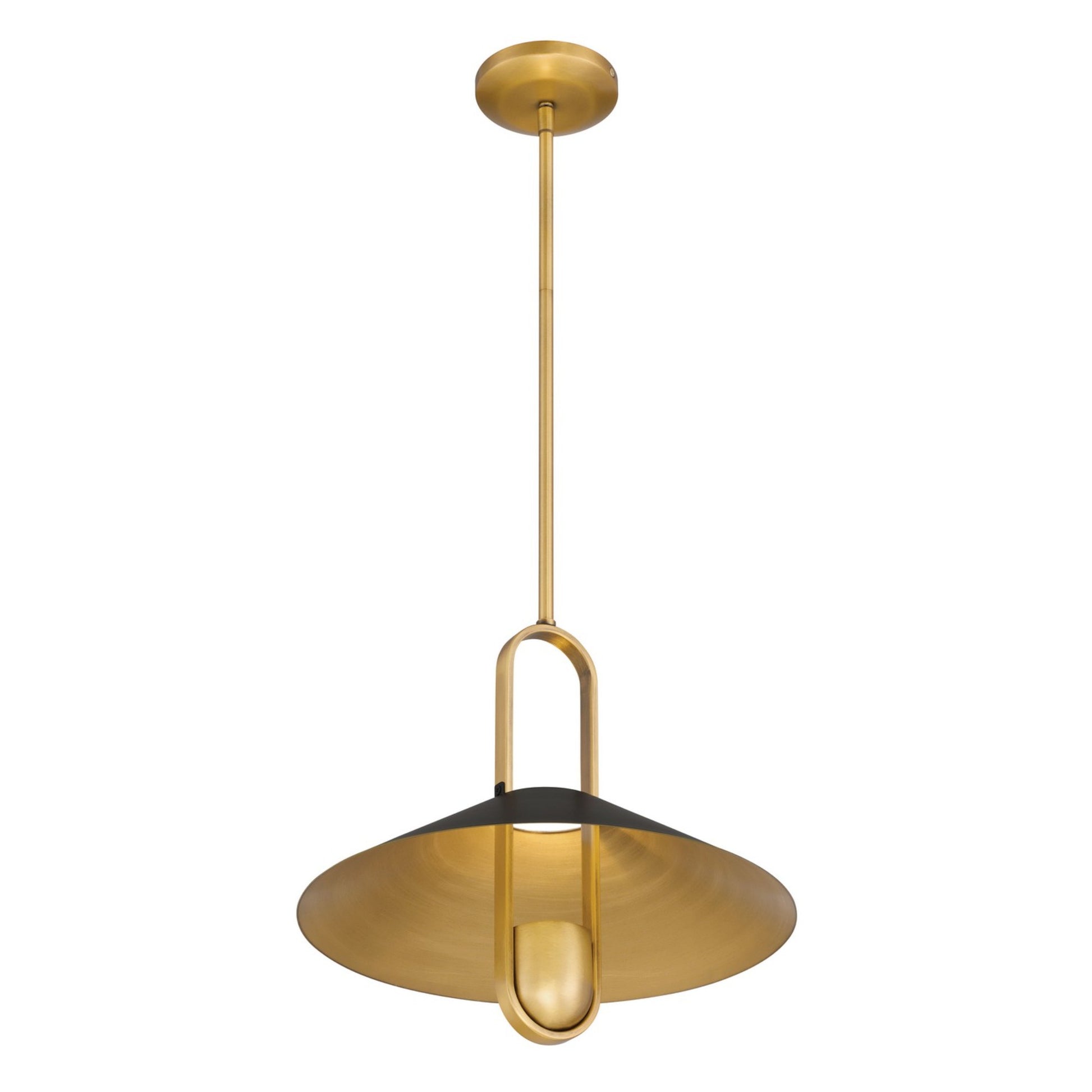 Goldenridge 15" Pendant, Legacy Brass & Dark Matte Black Finish - Bees Lighting