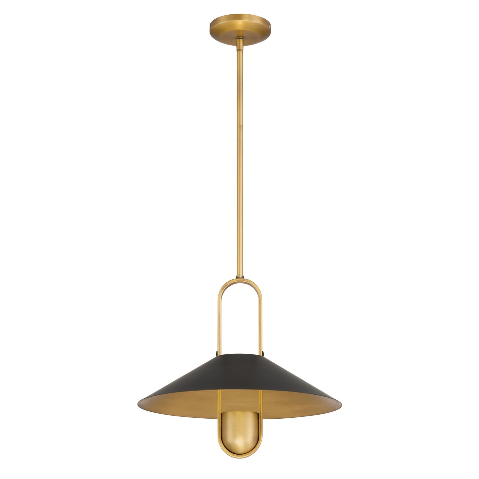 Goldenridge 15" Pendant, Legacy Brass & Dark Matte Black Finish - Bees Lighting