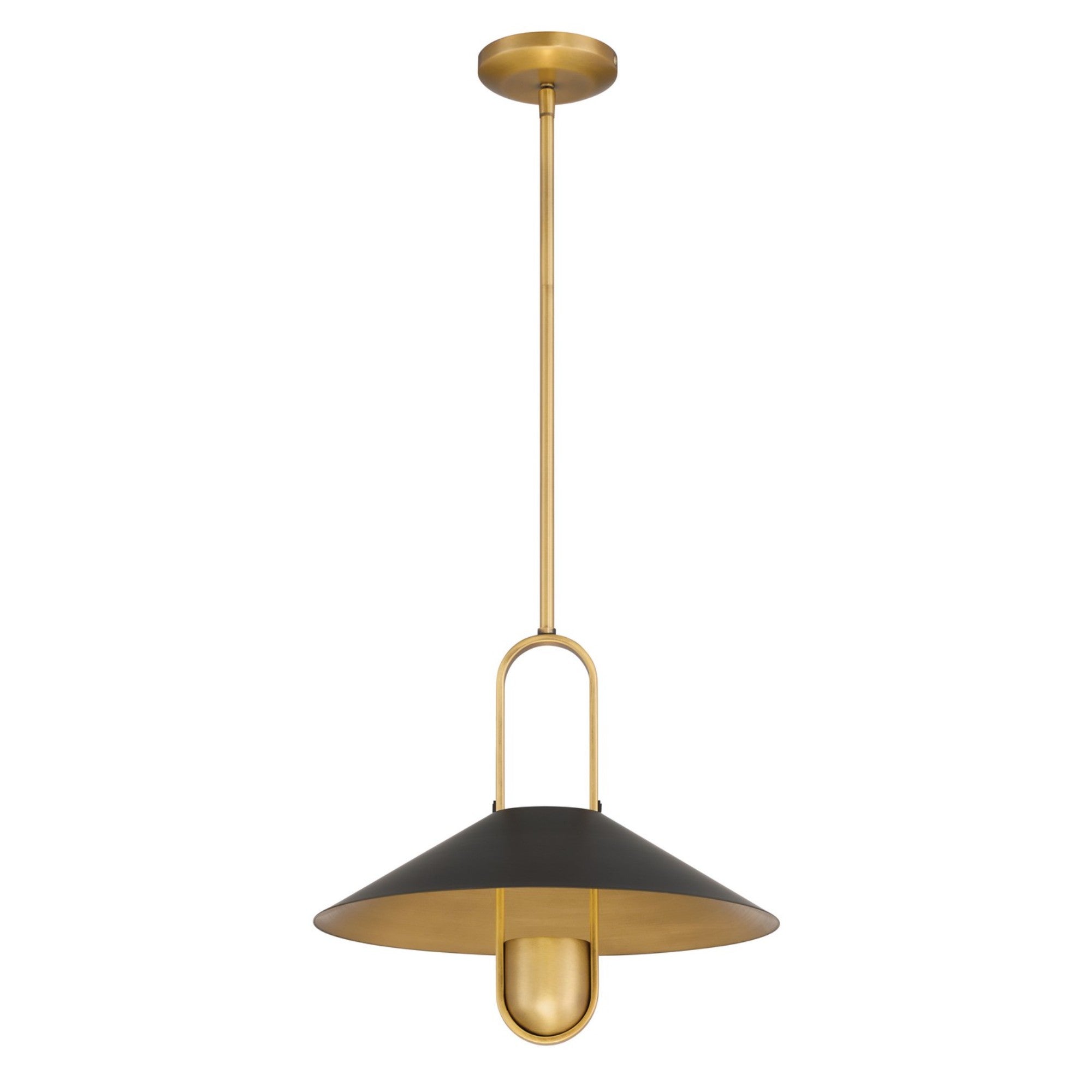 Goldenridge 15" Pendant, Legacy Brass & Dark Matte Black Finish - Bees Lighting