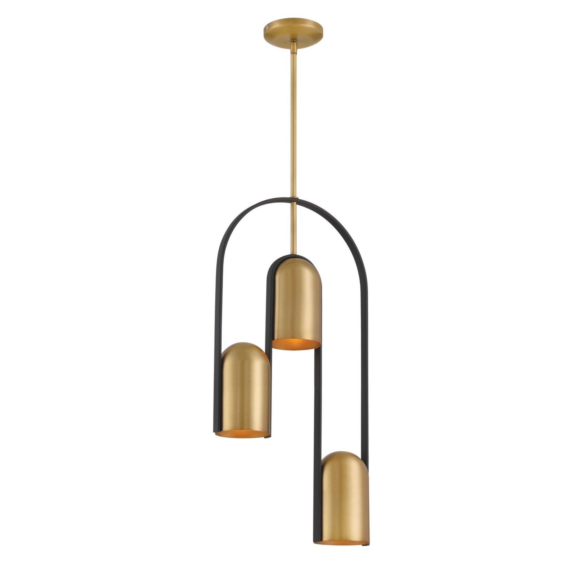 Cane 27" 3-Light Pendant, Legacy Brass & Sand Coal Finish - Bees Lighting