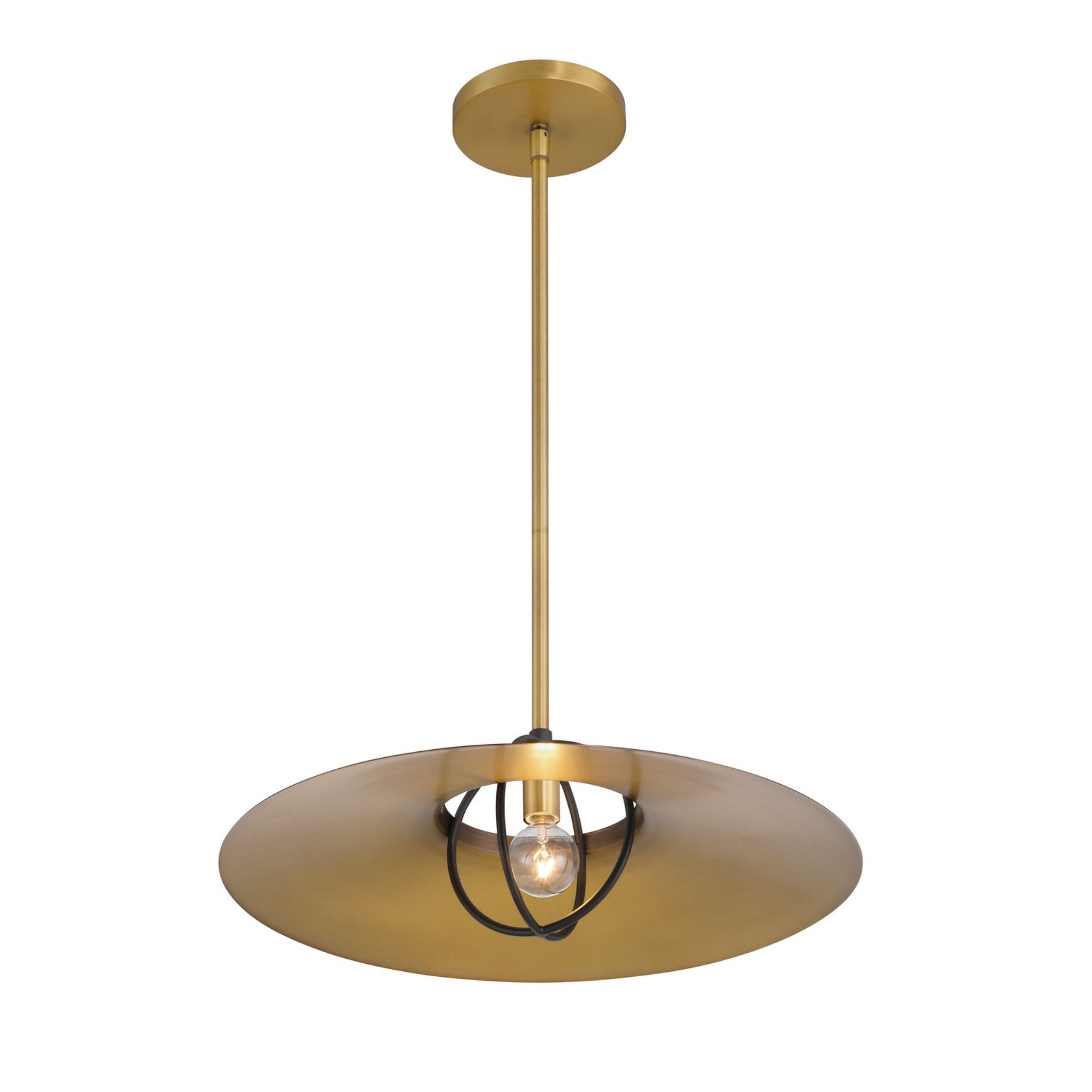 Newburie 17" Pendant, Legacy Brass & Dark Matte Black Finish - Bees Lighting